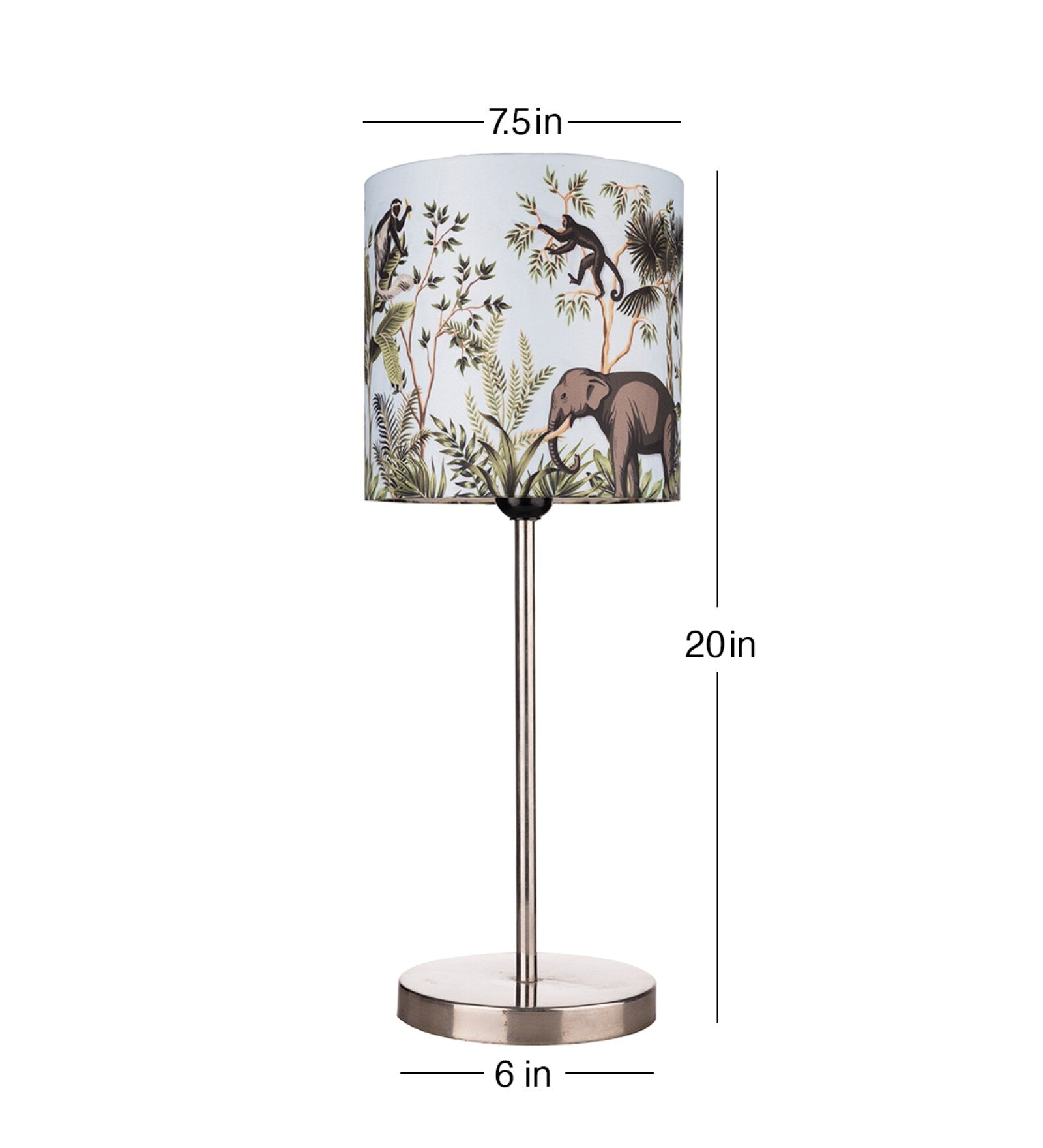 Artistic Jungle Shade Table Lamp with Silver Finish Base