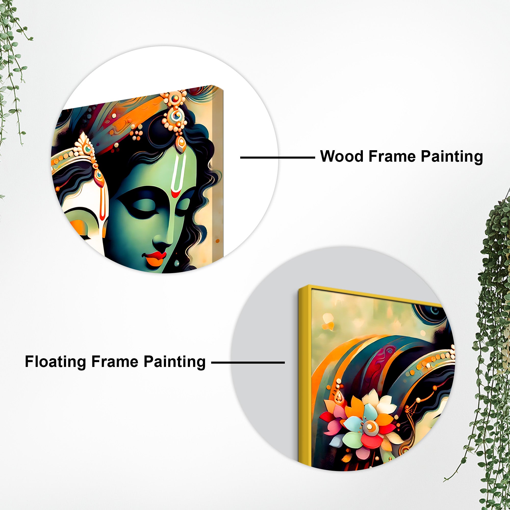 Artistic Krishna Radha Modern Portrait Canvas Wall Painting