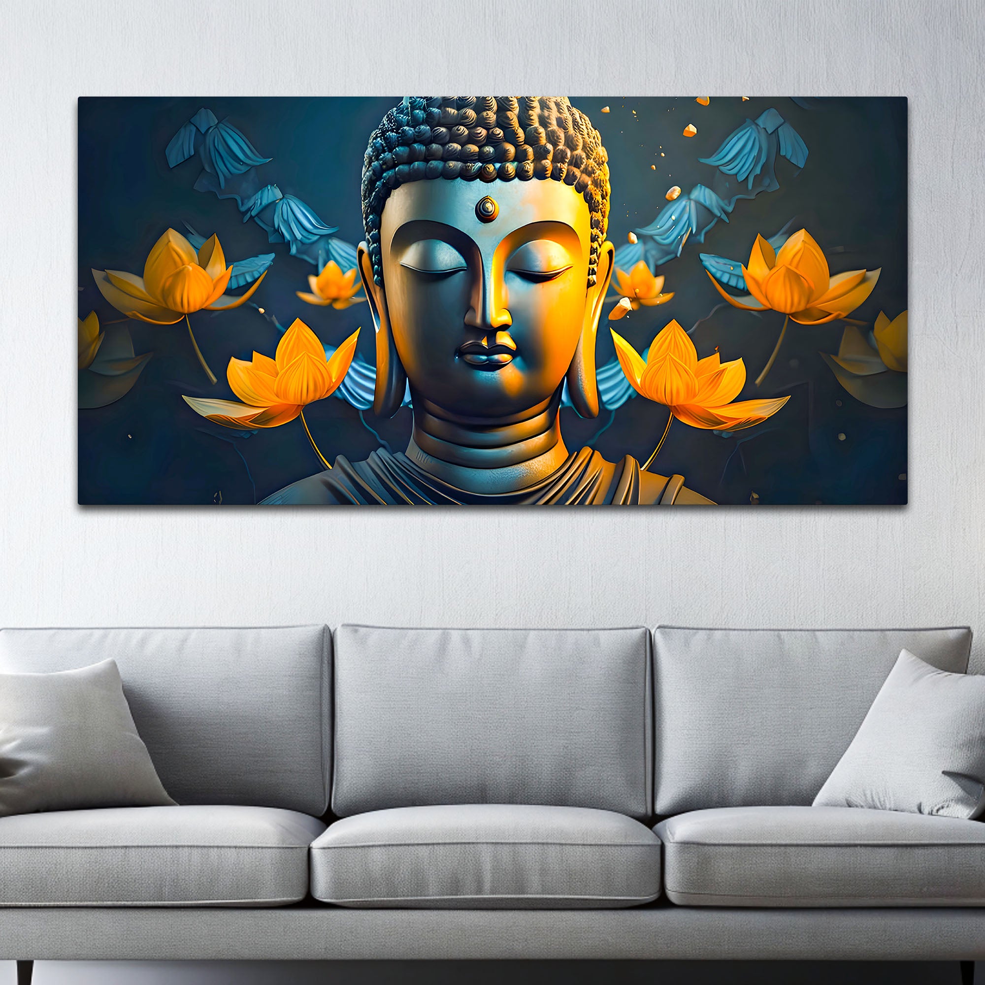 Artistic Lord Gautam Buddha Painting for Creative Wall Decoration