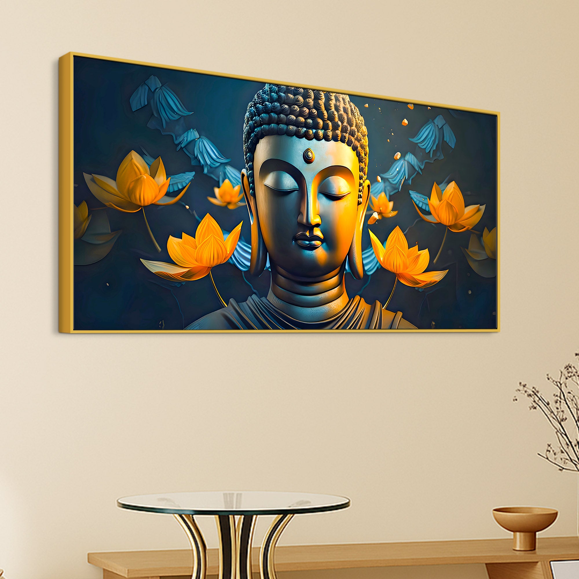 Artistic Lord Gautam Buddha Painting for Creative Wall Decoration