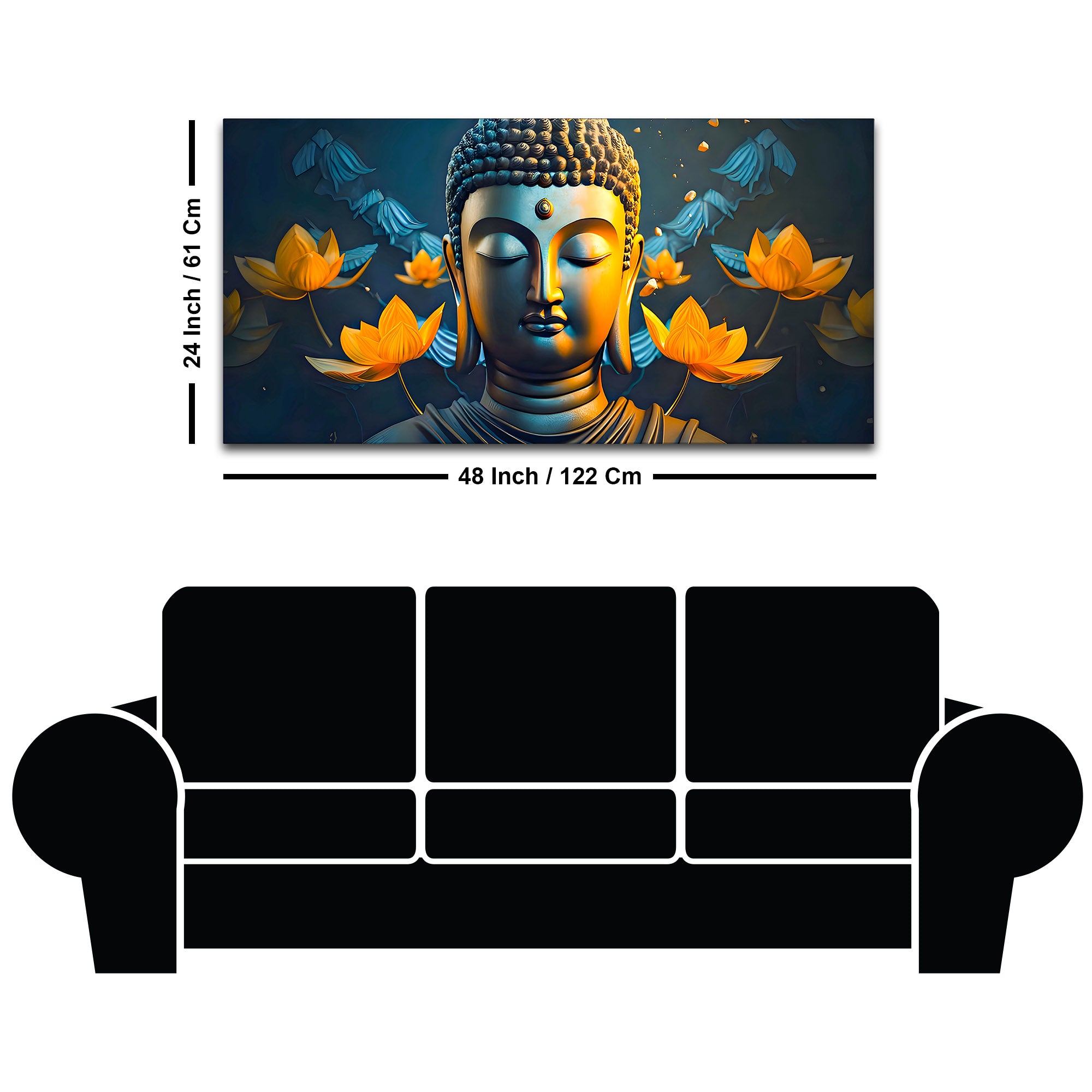 Artistic Lord Gautam Buddha Painting for Creative Wall Decoration