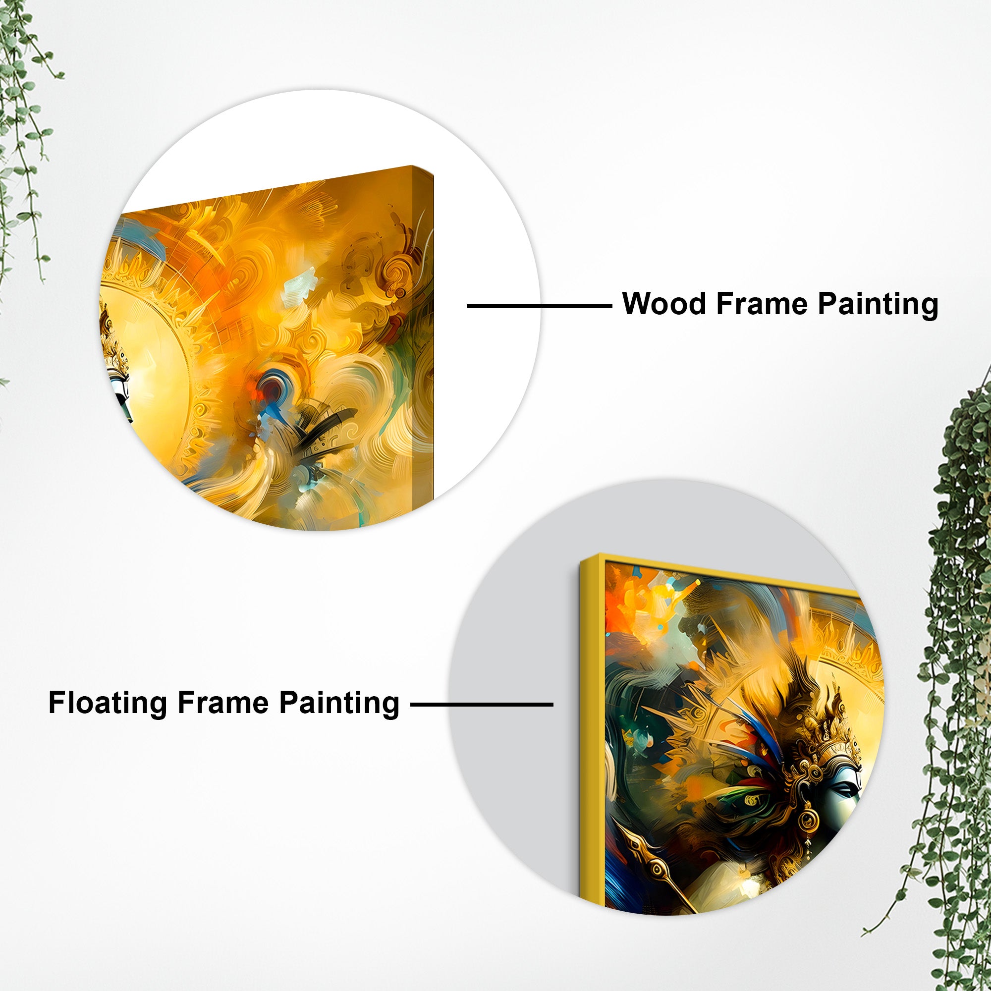 Artistic Lord Krishna Abstract Wall Painting for Home & Office – Modern Devotional Wall Decor