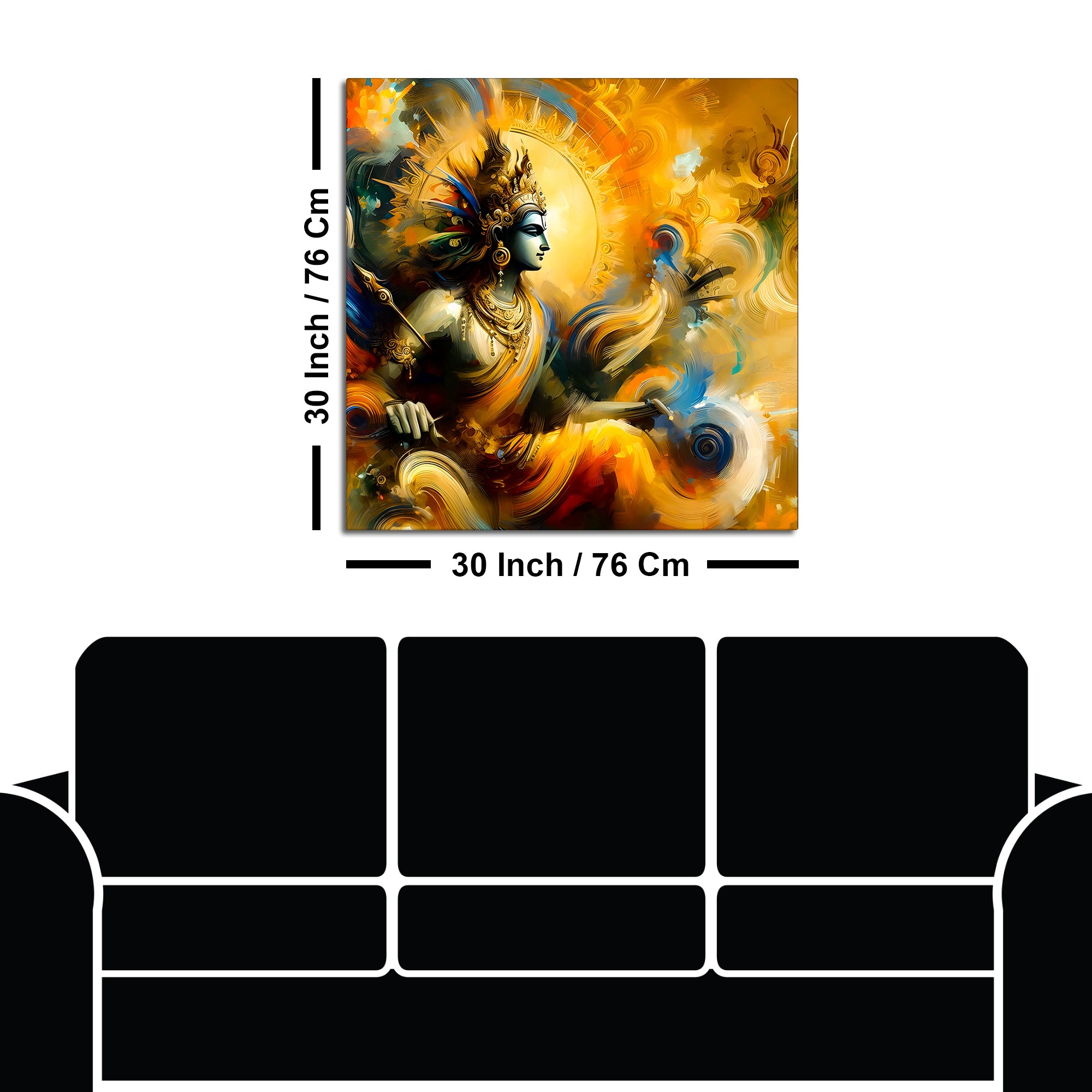 Artistic Lord Krishna Abstract Wall Painting for Home & Office – Modern Devotional Wall Decor