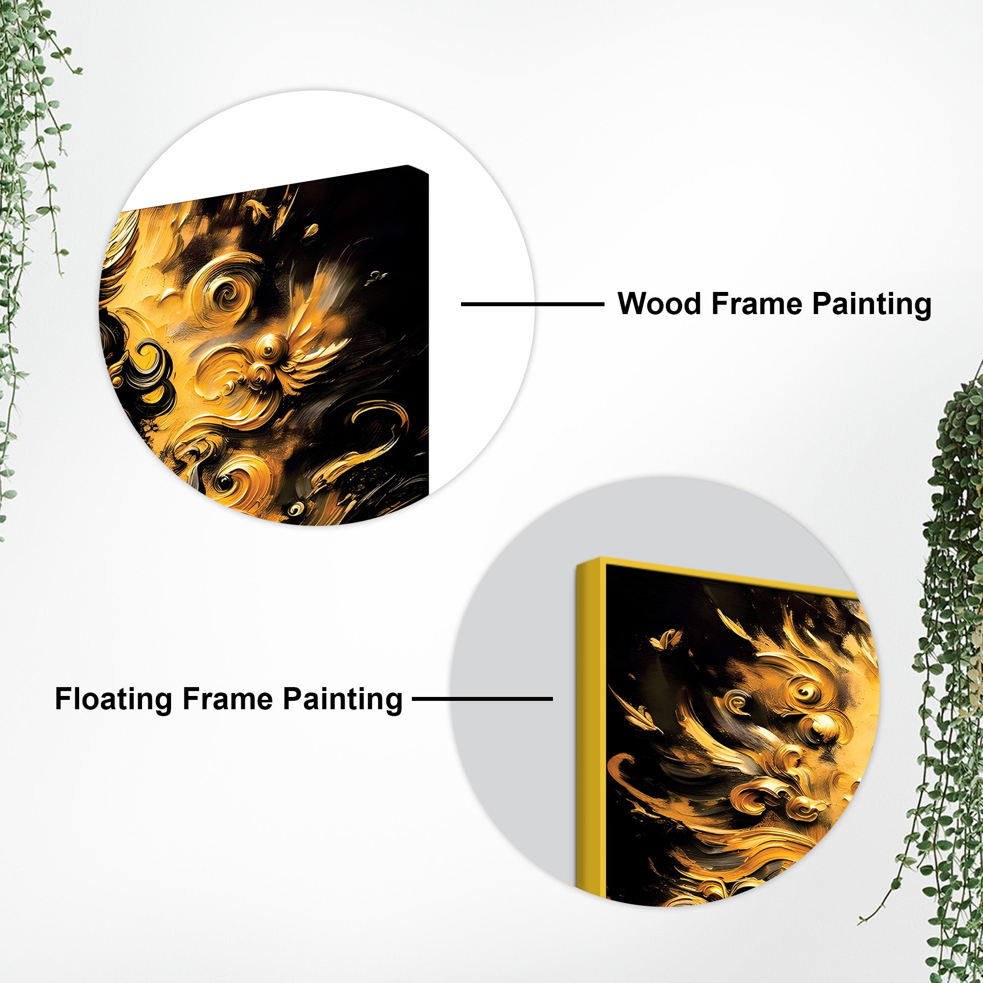 Artistic Lord Krishna Gold Effect Canvas Painting for Home Interiors