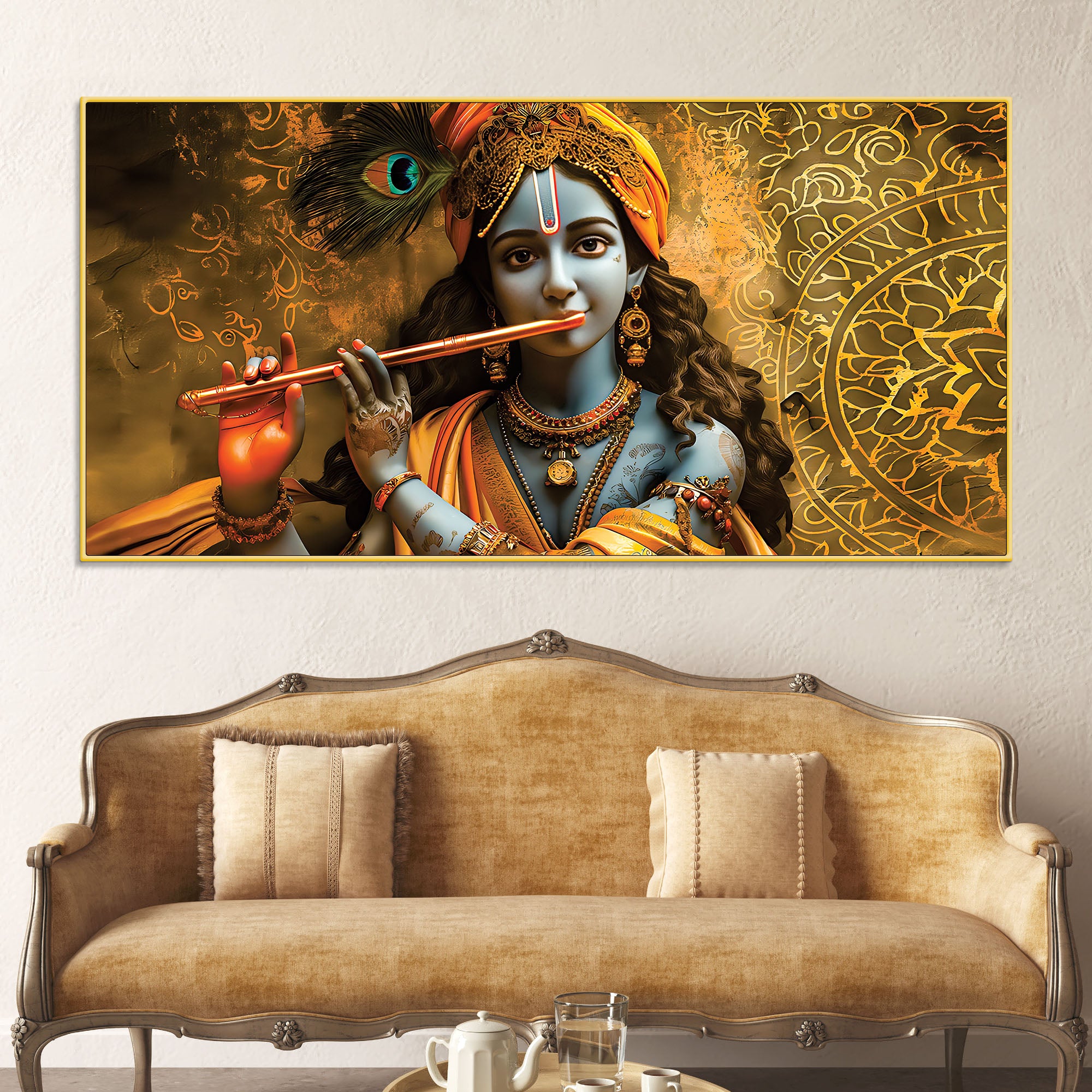 Artistic Lord Krishna Painting on Premium Canvas for Home