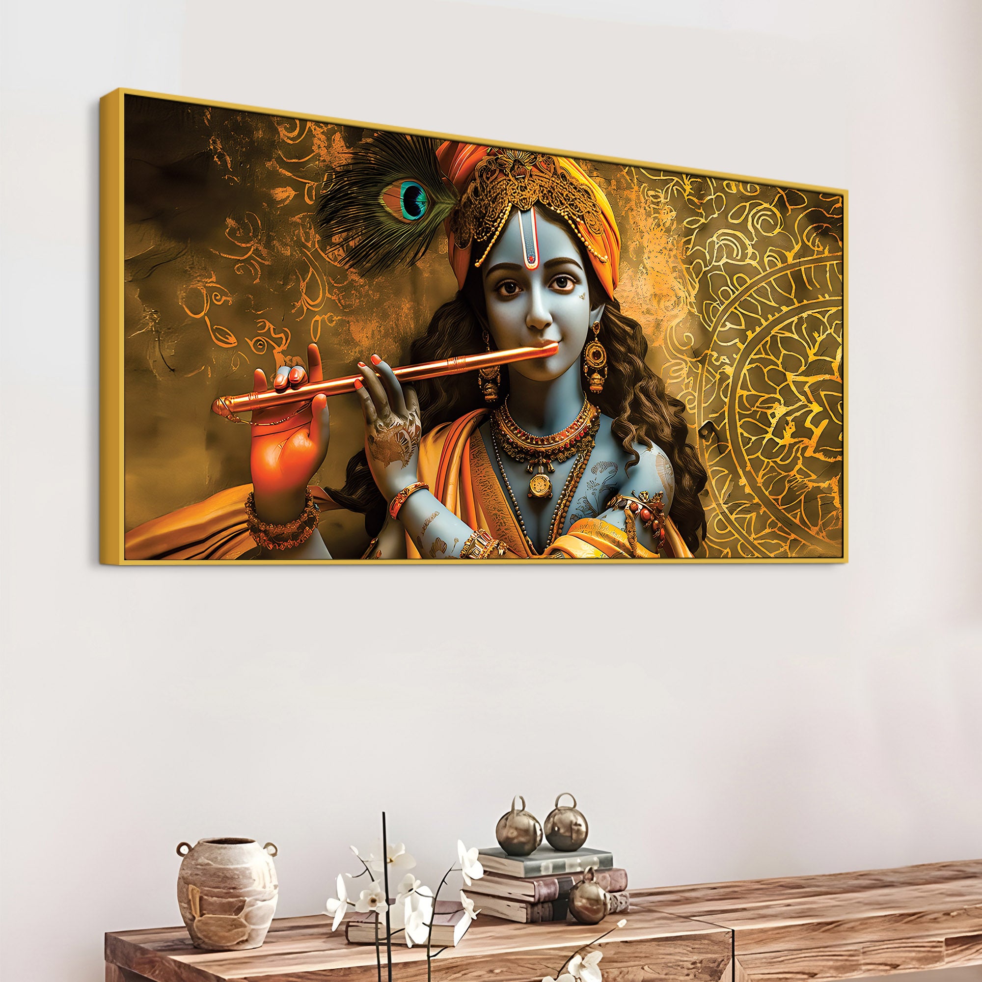 Artistic Lord Krishna Painting on Premium Canvas for Home