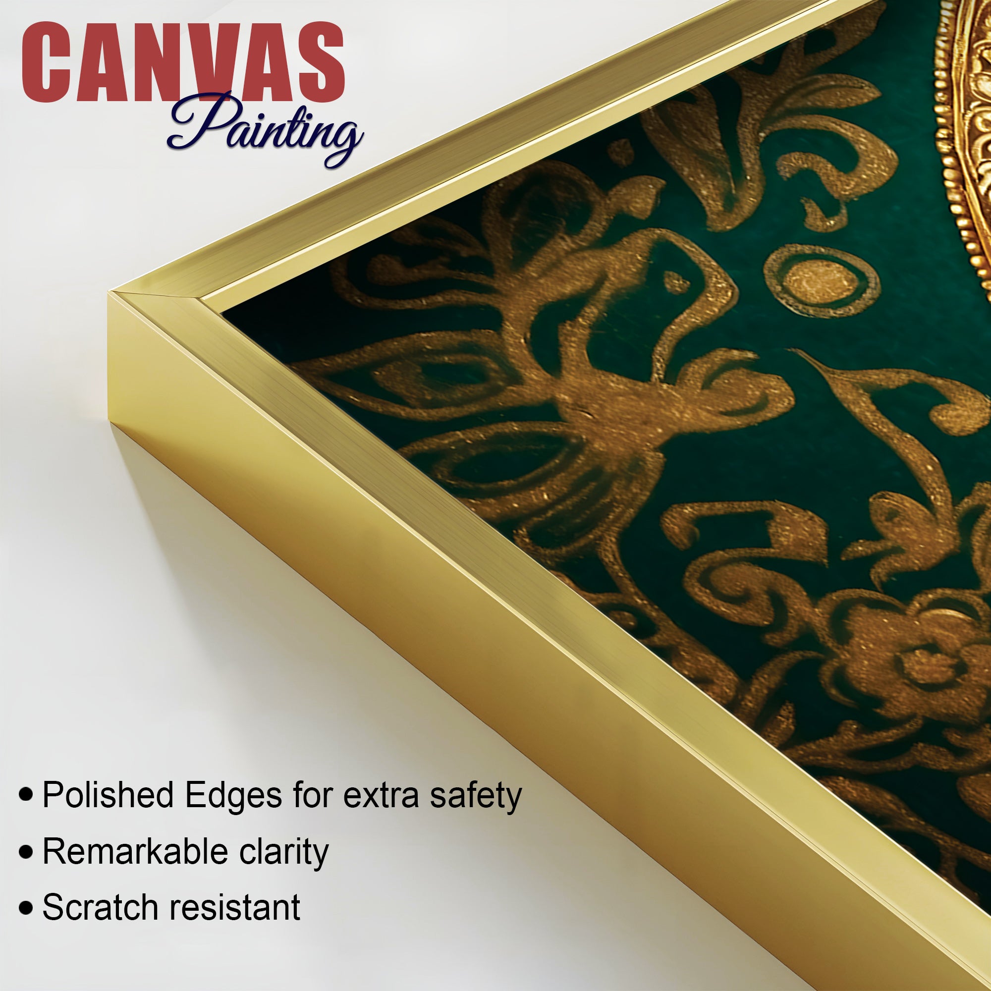 Artistic Lord Shri Ganesha Modern Portrait Canvas Wall Painting for Home & Office Decor – Modern Devotional Wall Art