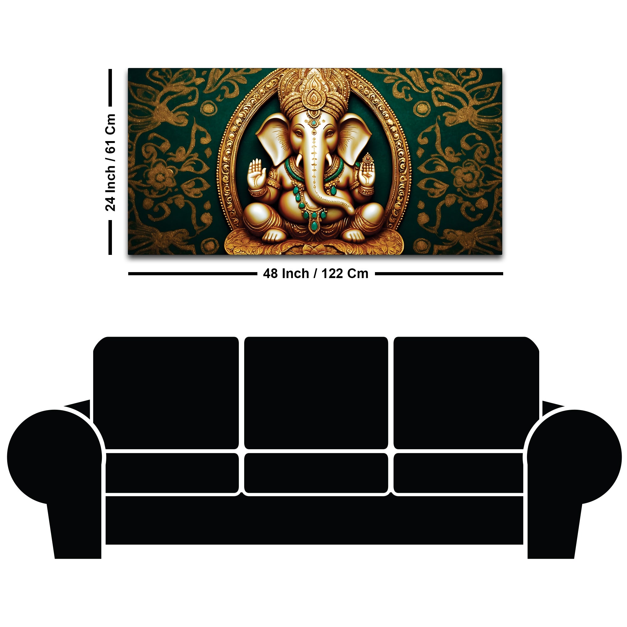 Artistic Lord Shri Ganesha Modern Portrait Canvas Wall Painting for Home & Office Decor – Modern Devotional Wall Art