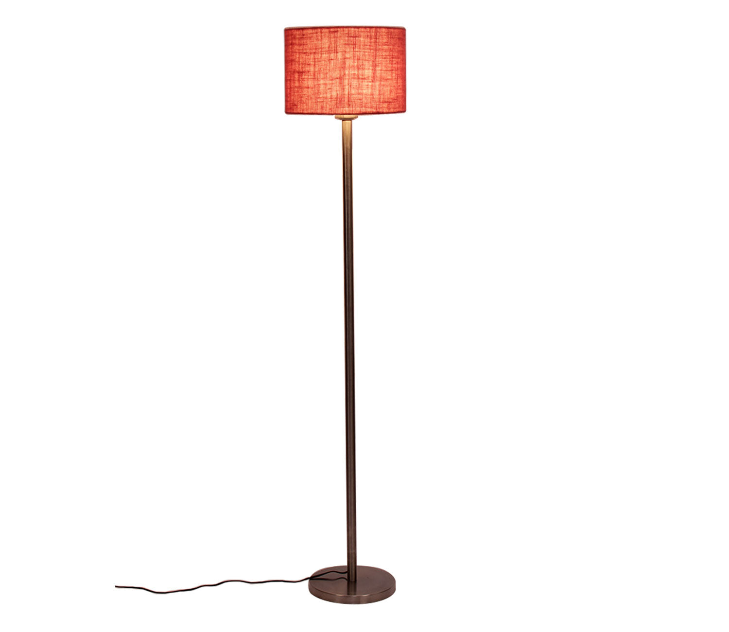 Artistic Pink Color Drum Shaped Designer Steel Floor Lamp
