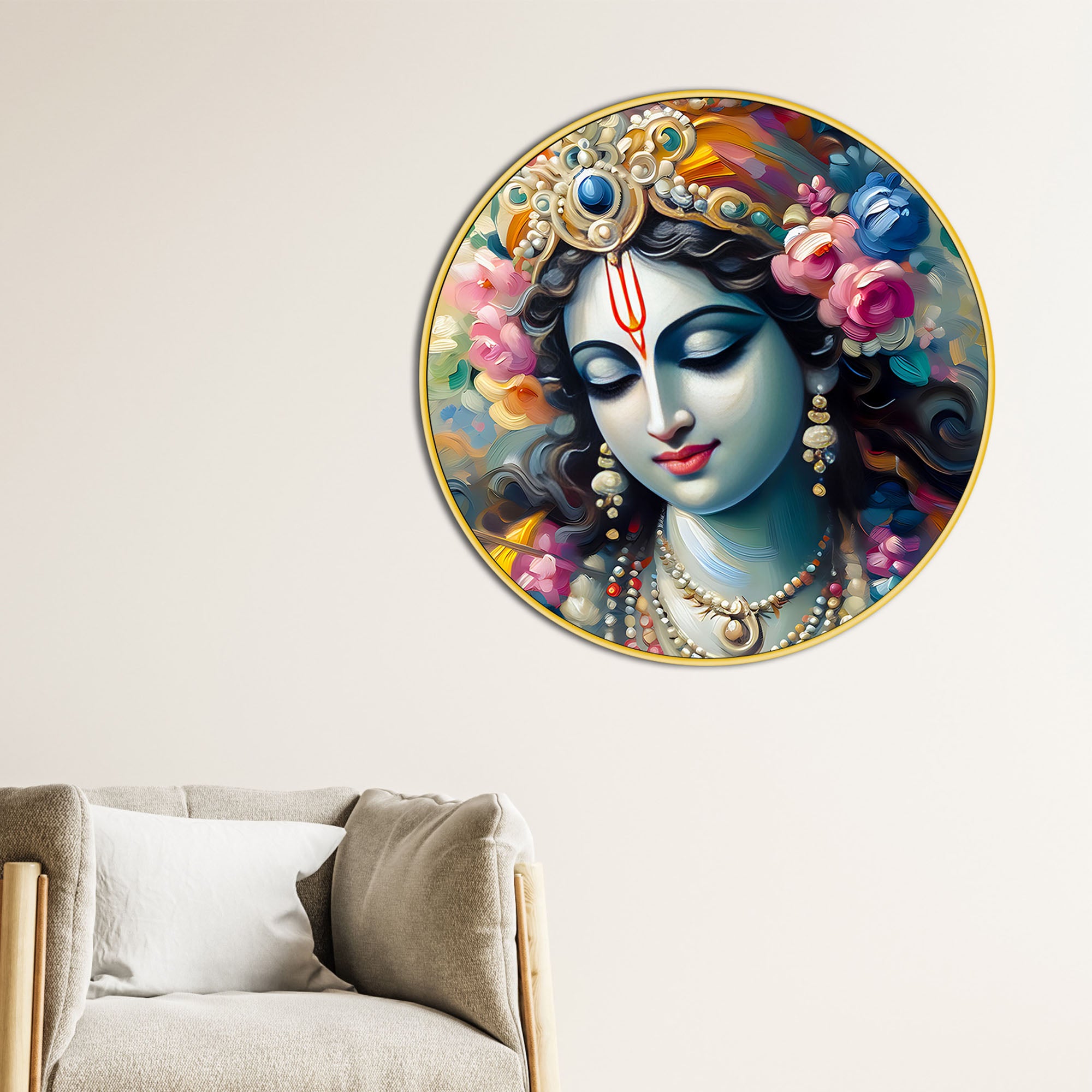 artistic-shri-krishna-round-wall-painting-decor