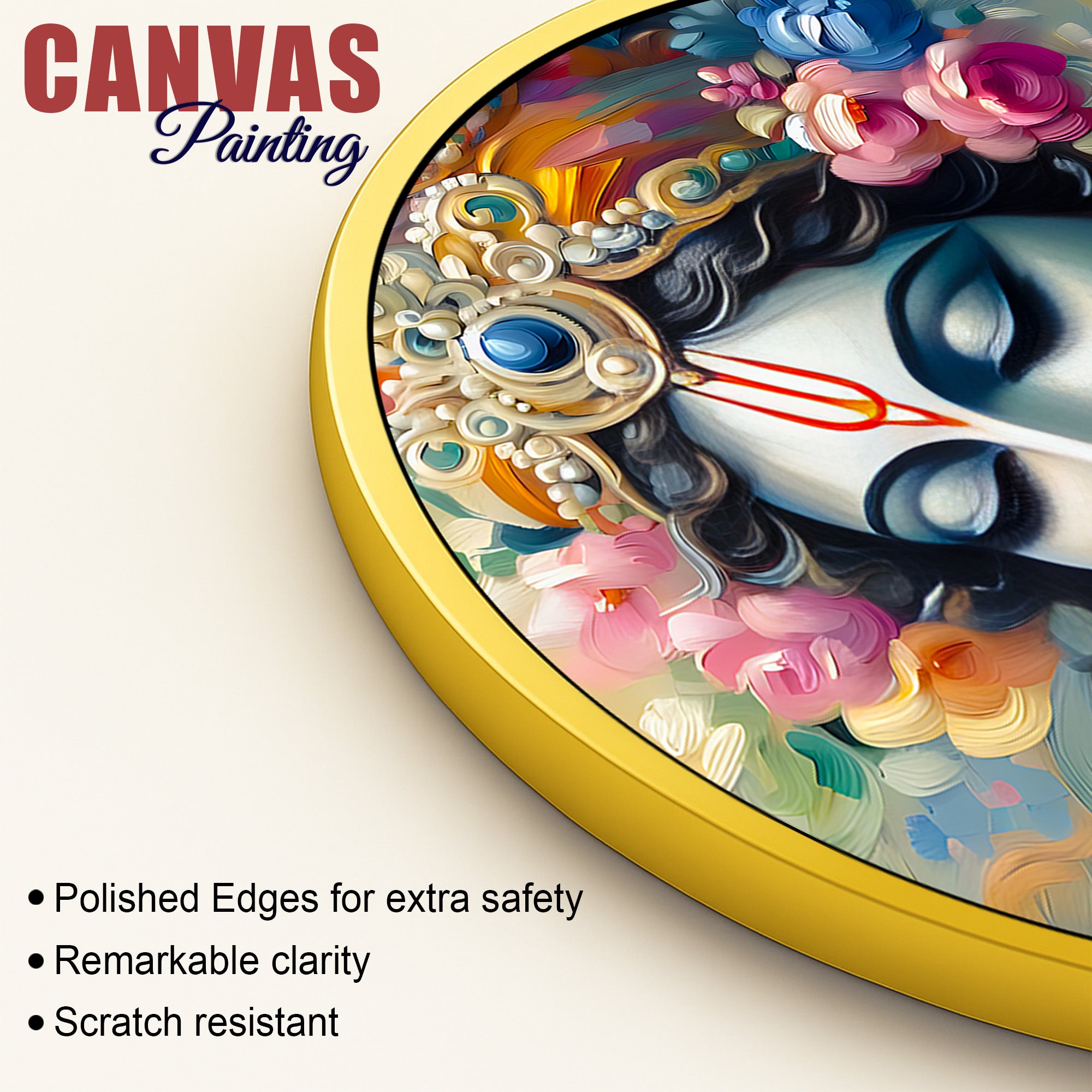 Artistic Shri Krishna Round Wall Painting Decor