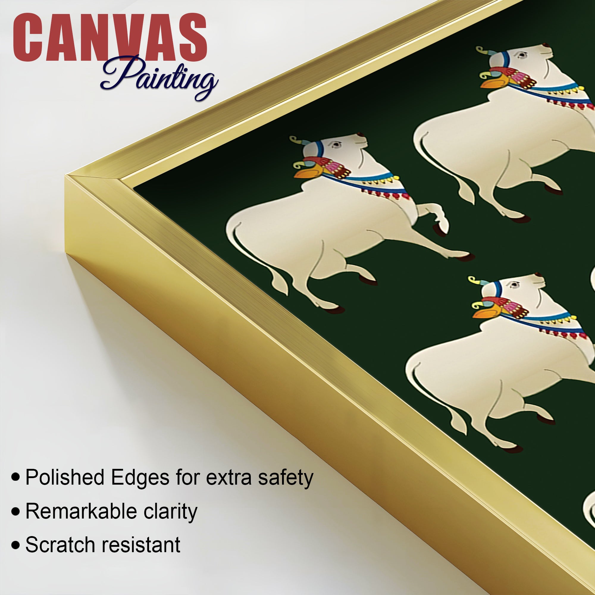 Auspicious Shrinath ji Face Cow Religious Wall Painting