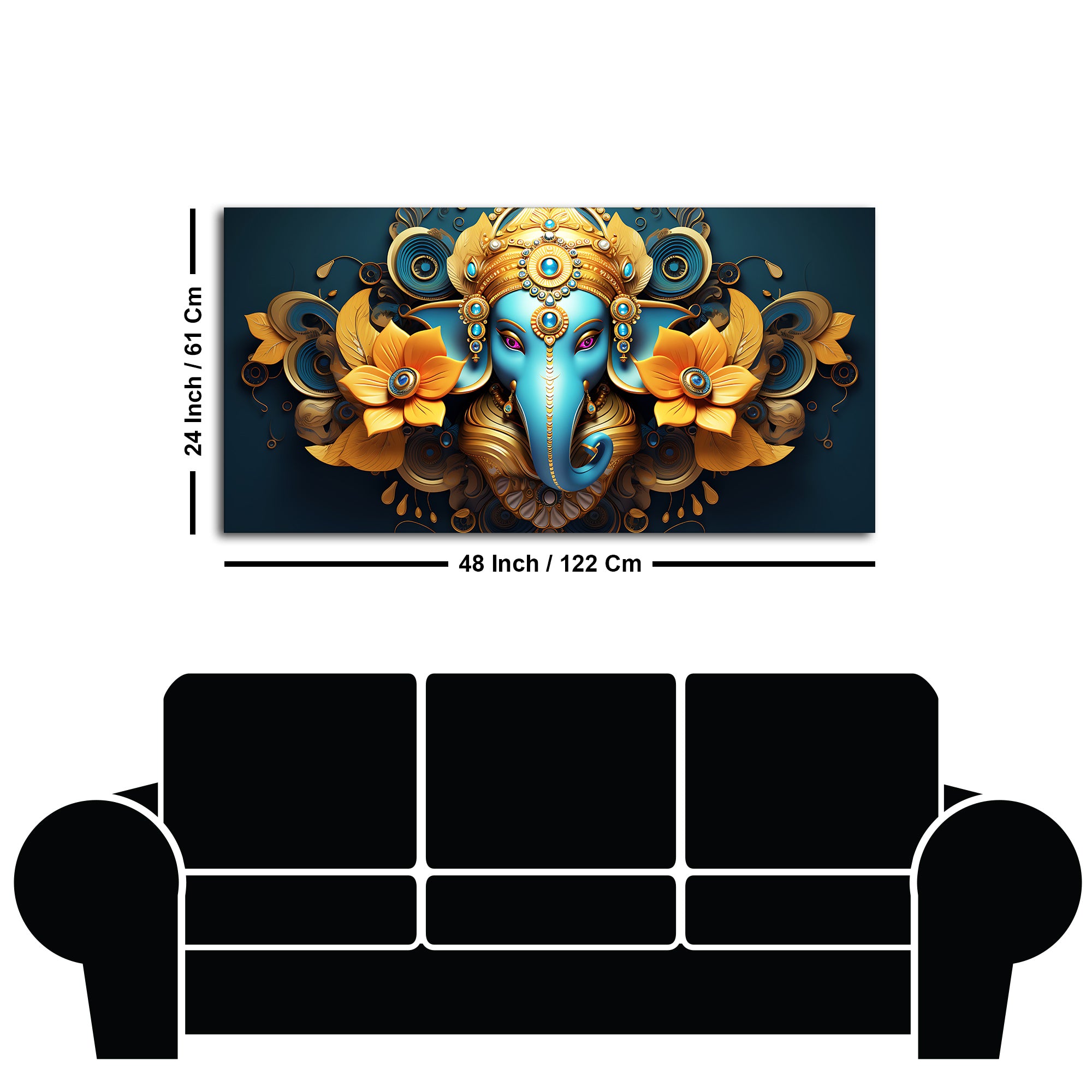 Auspicious Vighnaharta Ganesha Canvas Wooden Wall Painting