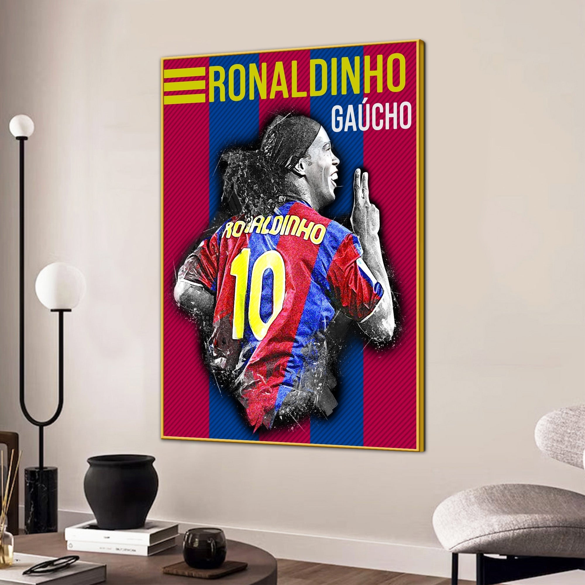 Barcelona Ronaldinho Gaúcho Cotton Canvas Wall Painting