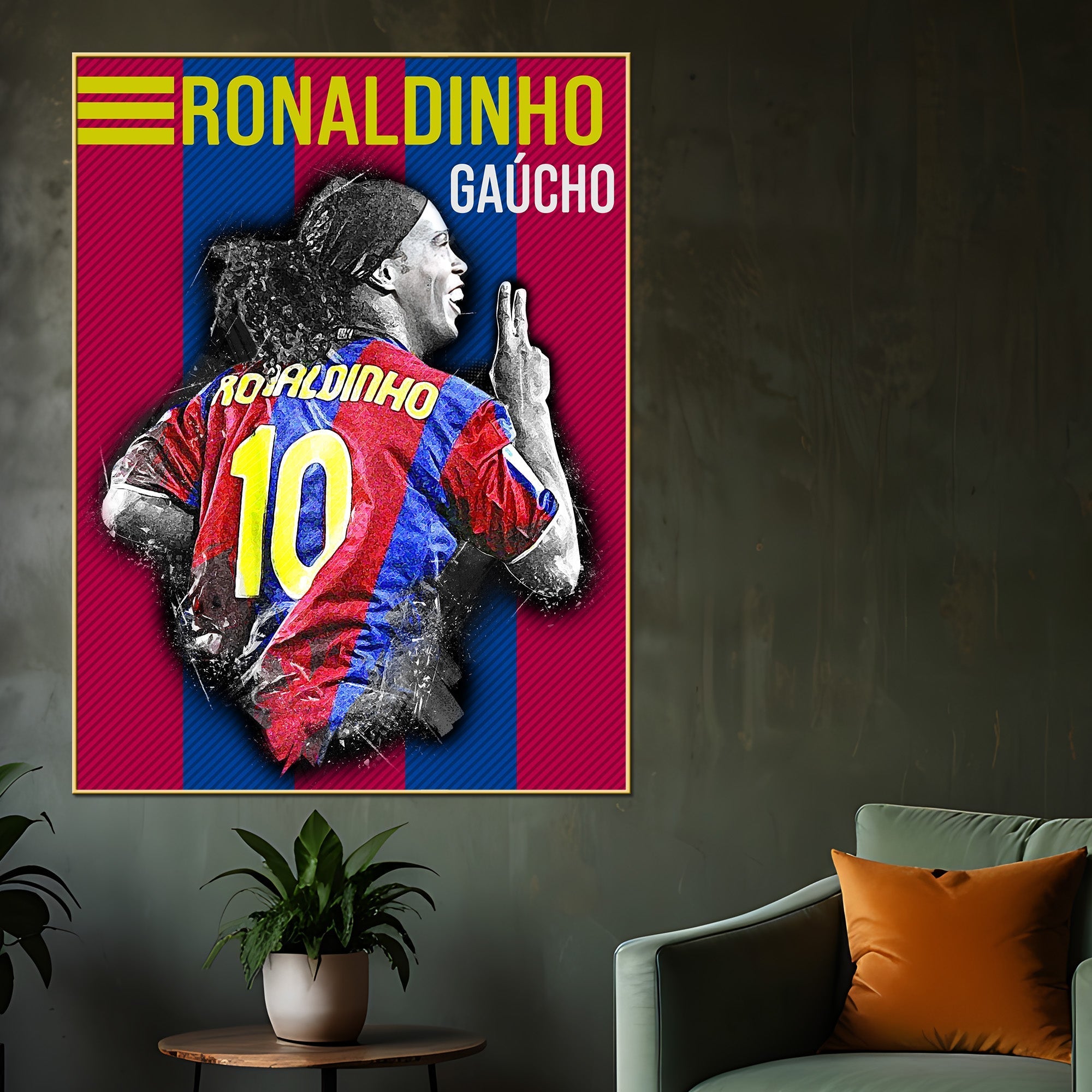 Barcelona Ronaldinho Gaúcho Cotton Canvas Wall Painting
