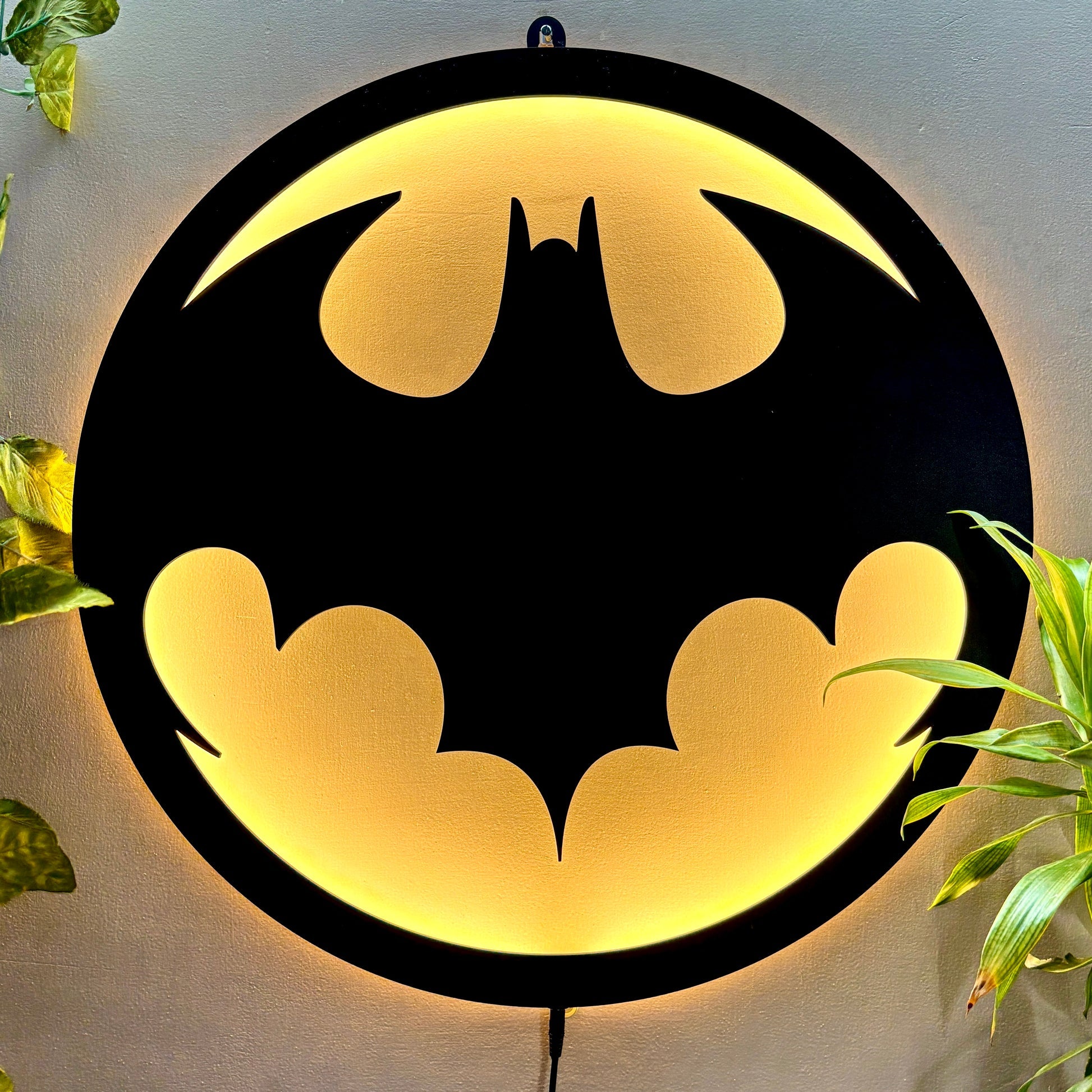 Batman Logo LED Wall Art Light for Office and Living Room Wall Decor