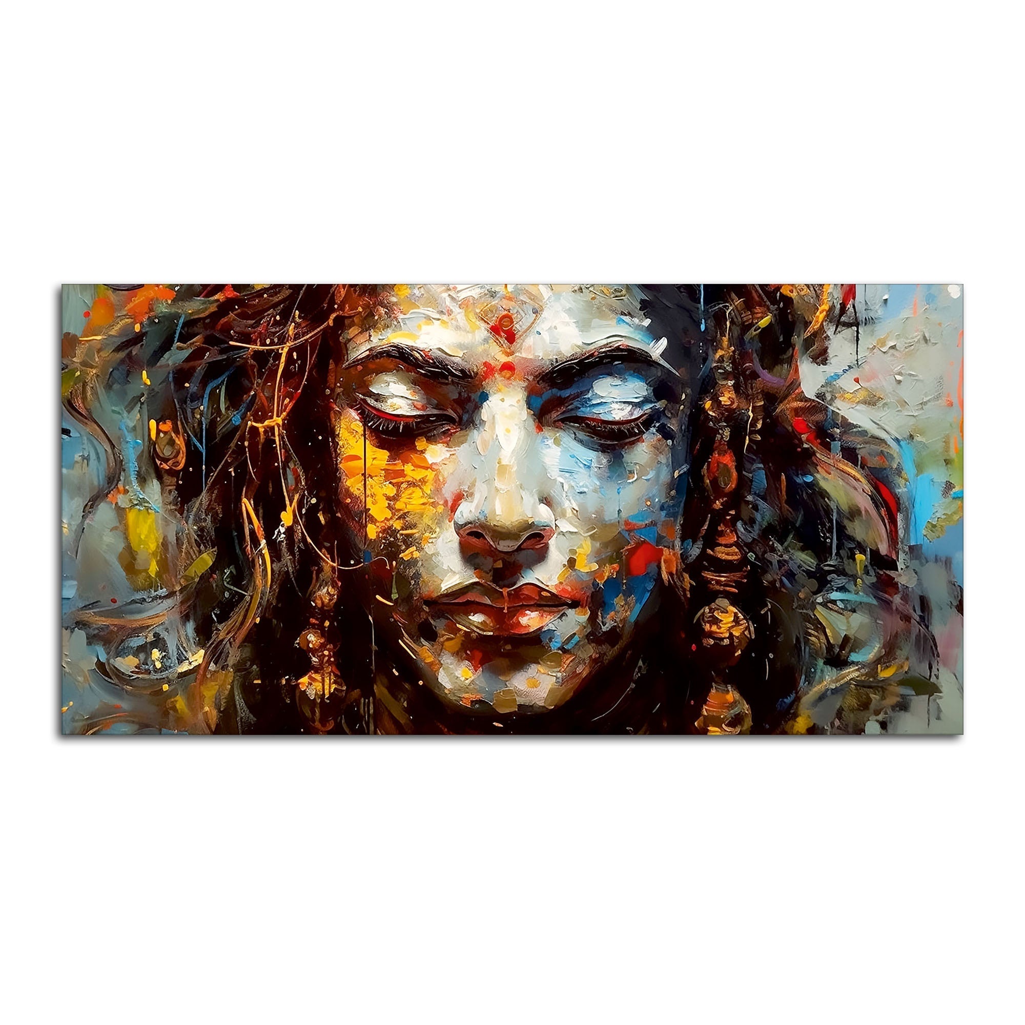 Beautiful Canvas Wall Painting of Artistic Colorful Women Face Art