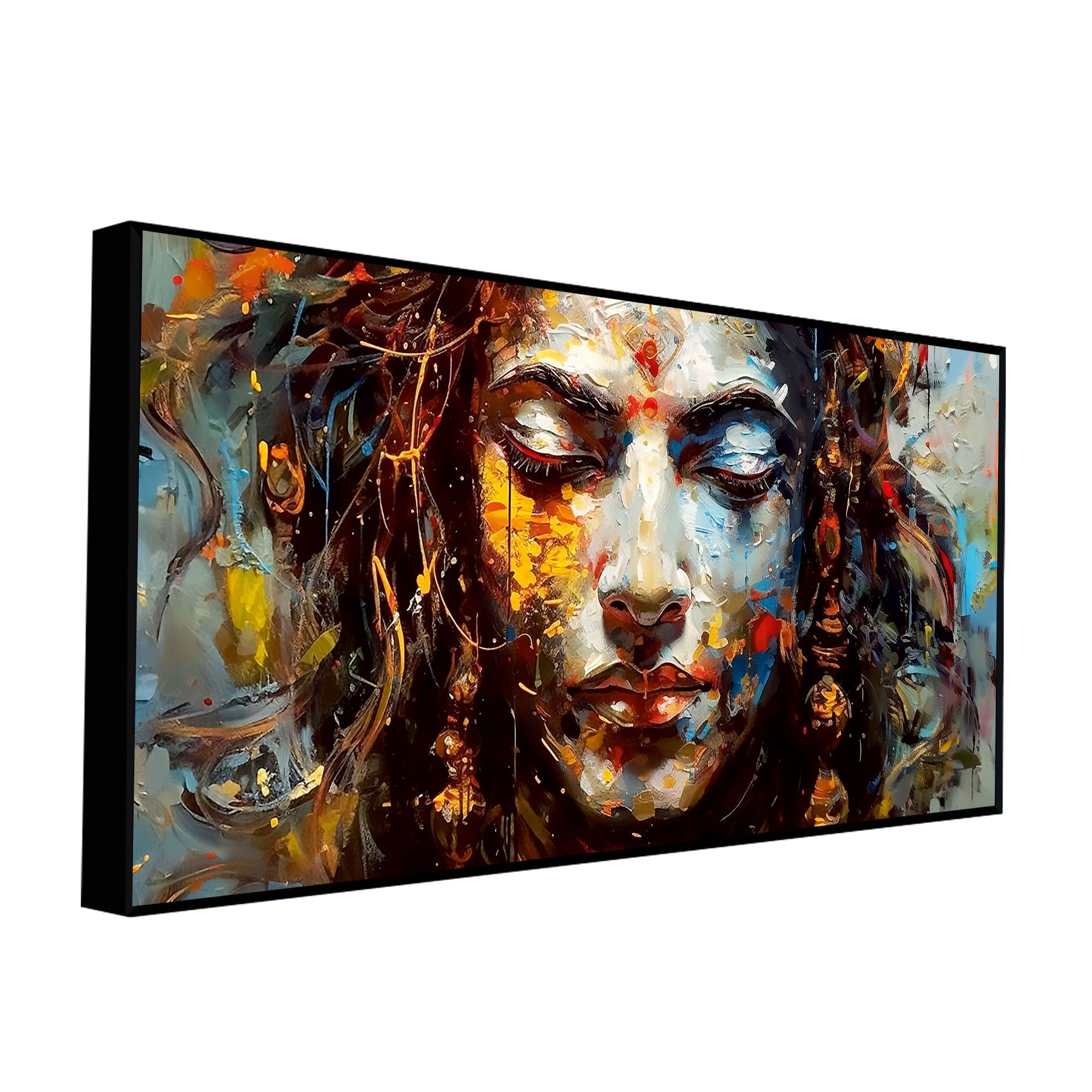 Beautiful Canvas Wall Painting of Artistic Colorful Women Face Art