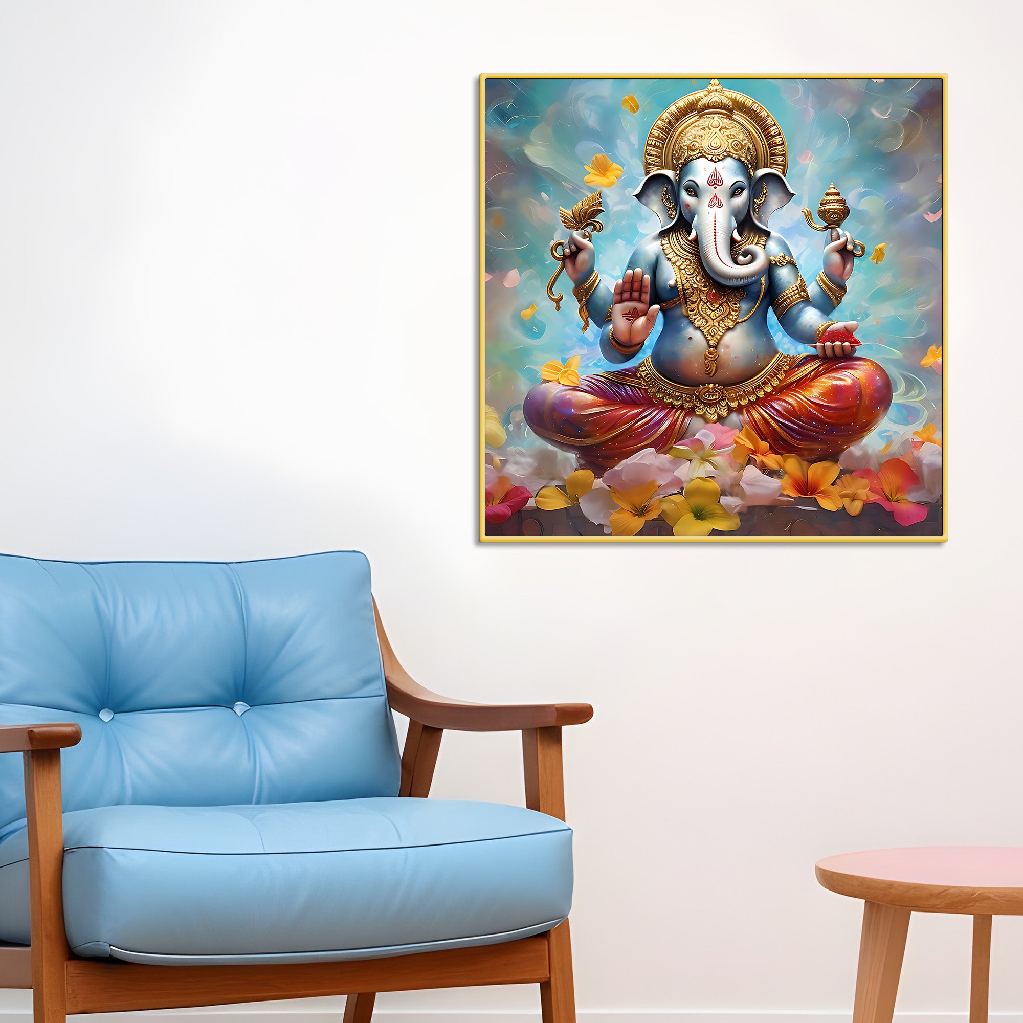 Beautiful God Ganesha Wall Painting