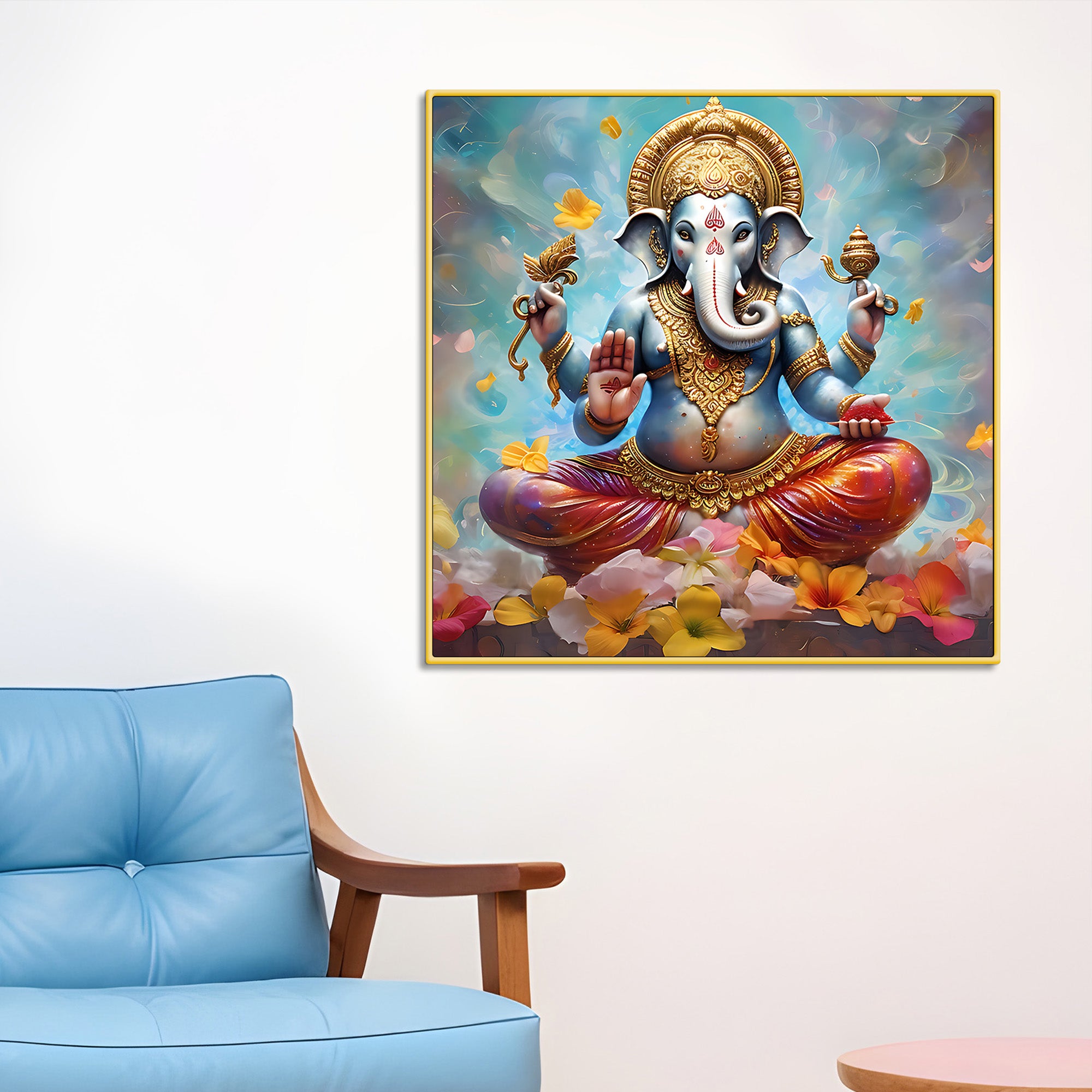 Beautiful God Ganesha Wall Painting