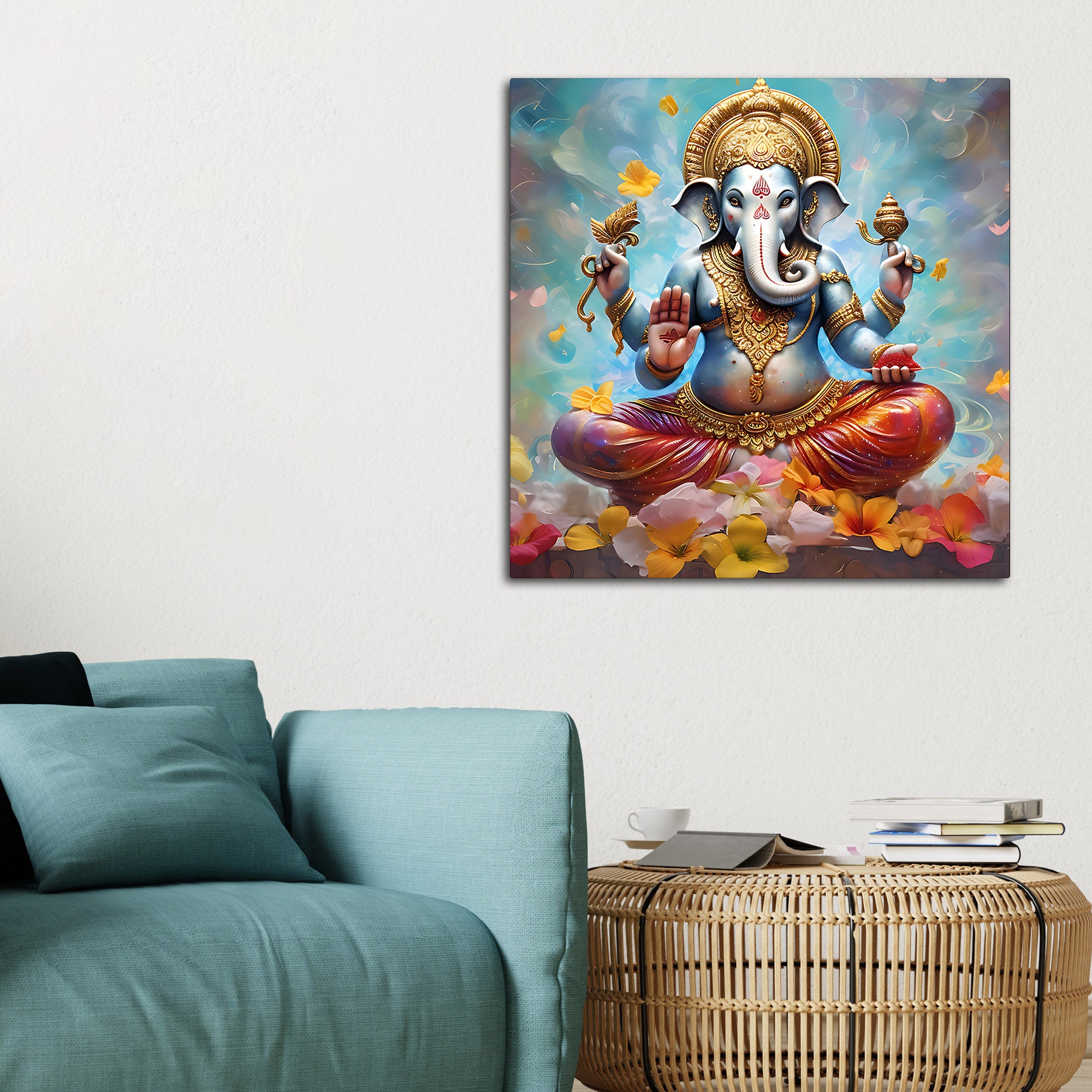 Beautiful God Ganesha Wall Painting