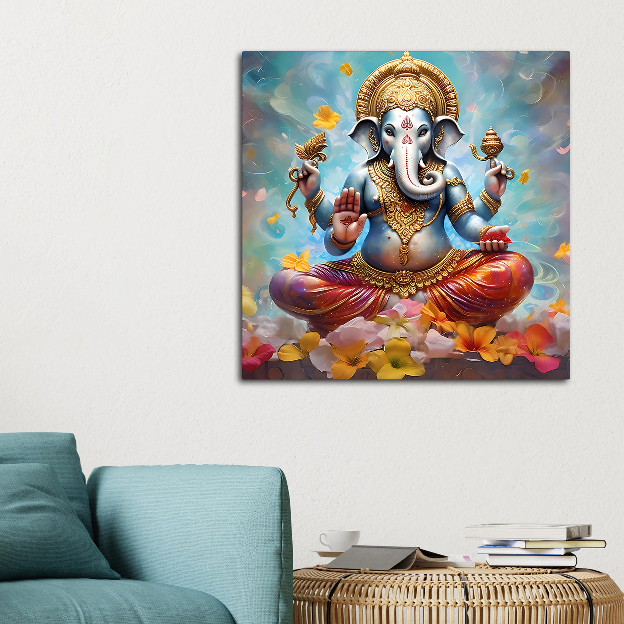 Beautiful God Ganesha Wall Painting
