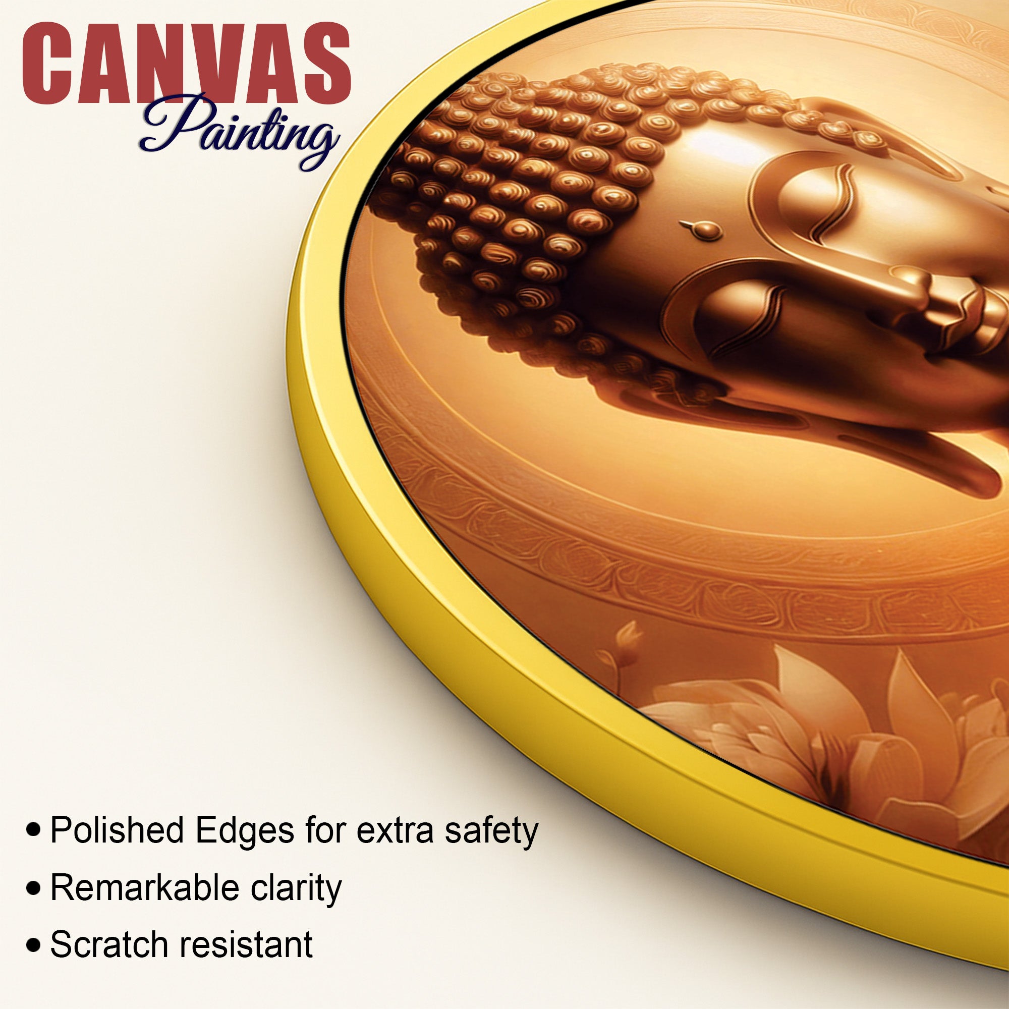 Beautiful Golden Buddha Canvas Painting