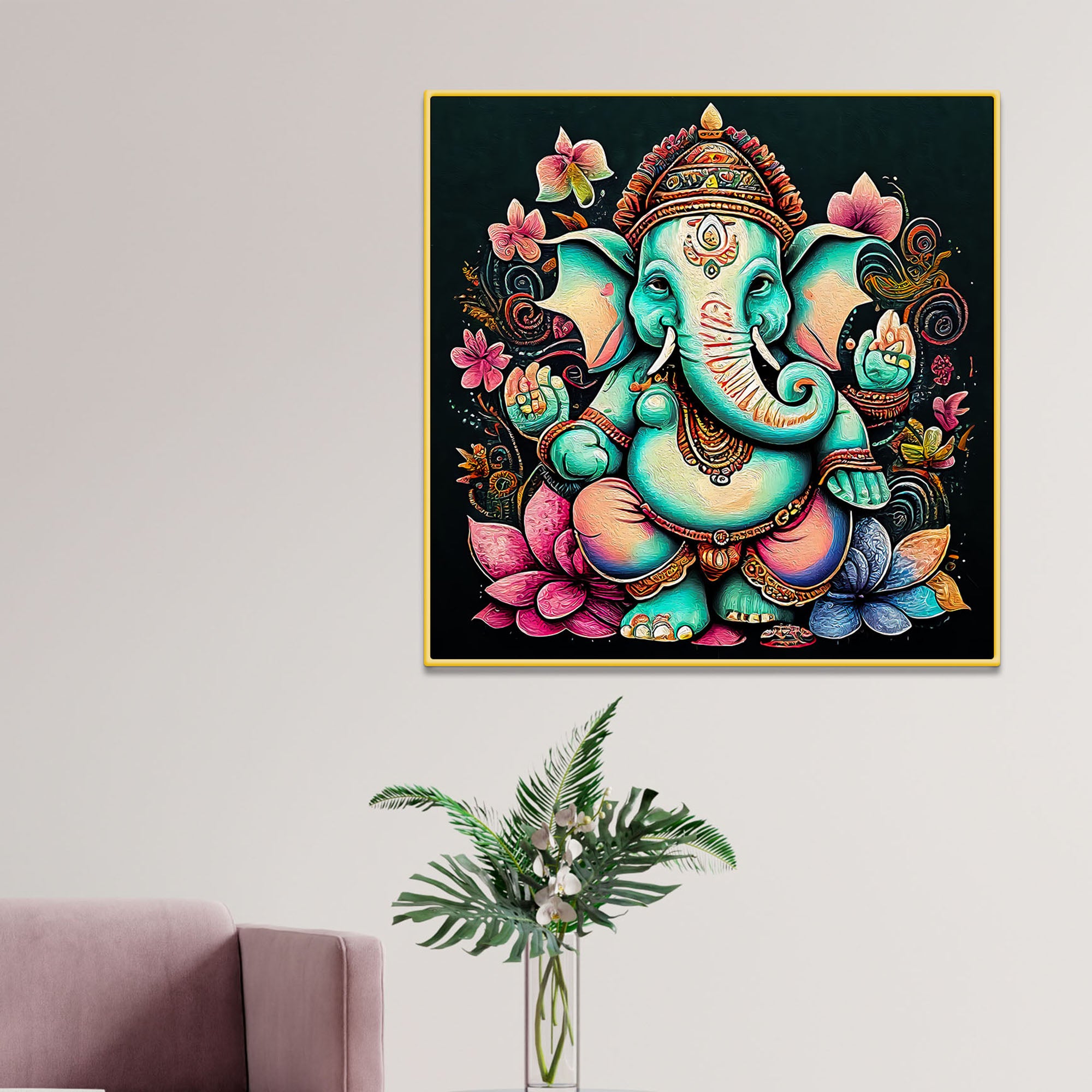 Beautiful Lord Ganesha Wall Painting