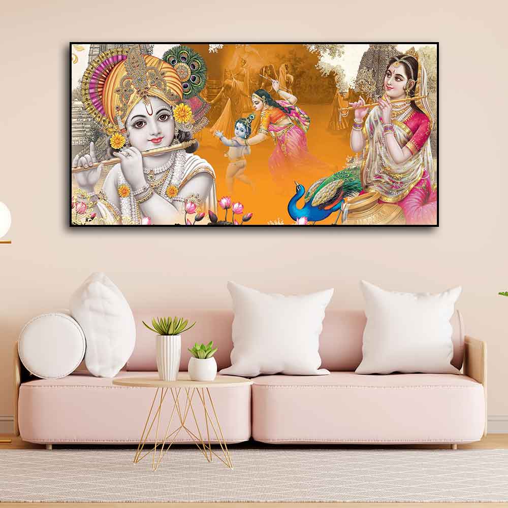 Beautiful Radha Krishna Canvas Big Wall Painting Wall Art