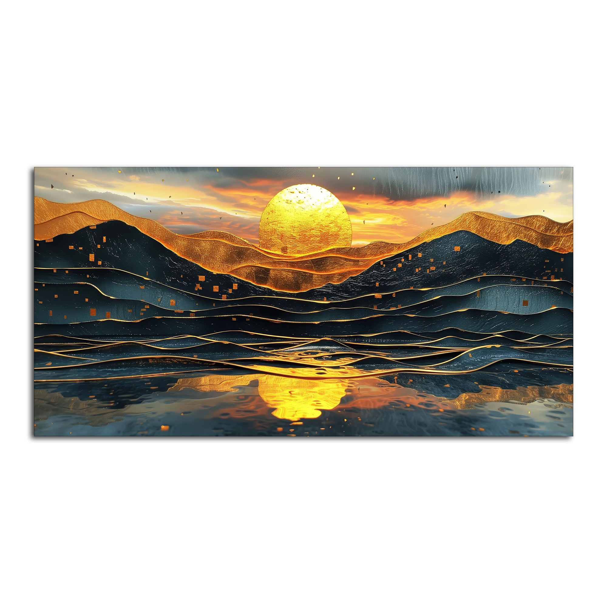 Beautiful Scenery of Mountain At Sunset Canvas Wall Painting