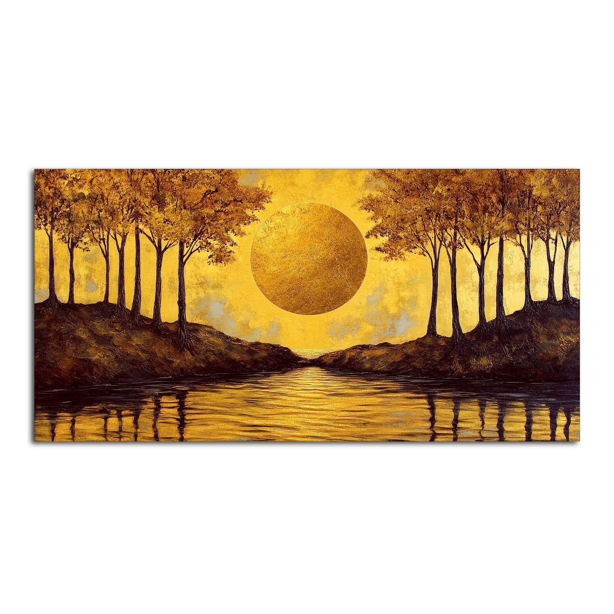 Beautiful Scenery of Sun Shining Premium Canvas Wooden Wall Painting