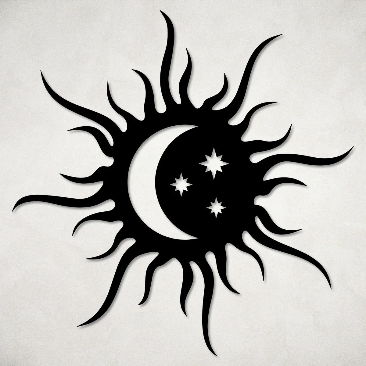 Beautiful Sun Moon and Stars Metal Art Wall Decor