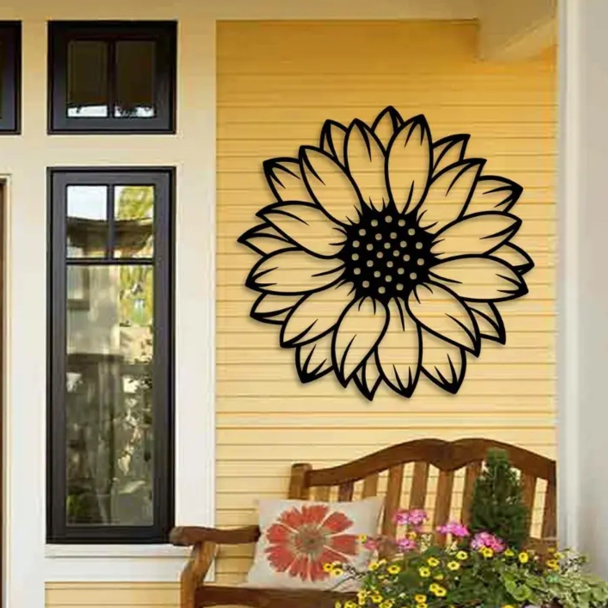 Beautiful Sunflower Design Metal Art Wall Decor
