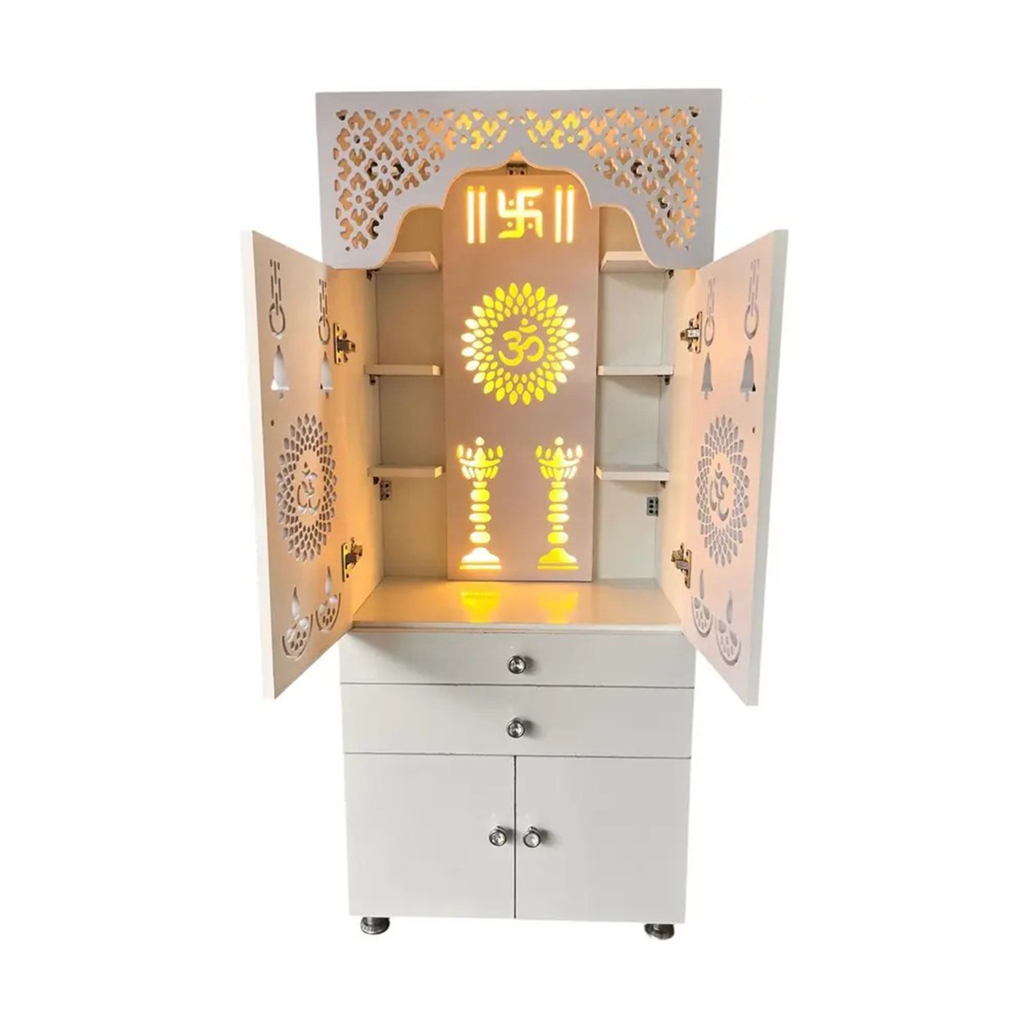 beautiful-white-wooden-floor-temple-for-home-office-with-led-swastik-om-panel-drawer-cabinet-storage