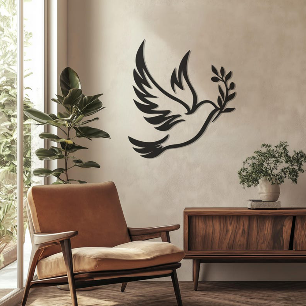 Bird Design Silhouette Metal Art Wall Decor