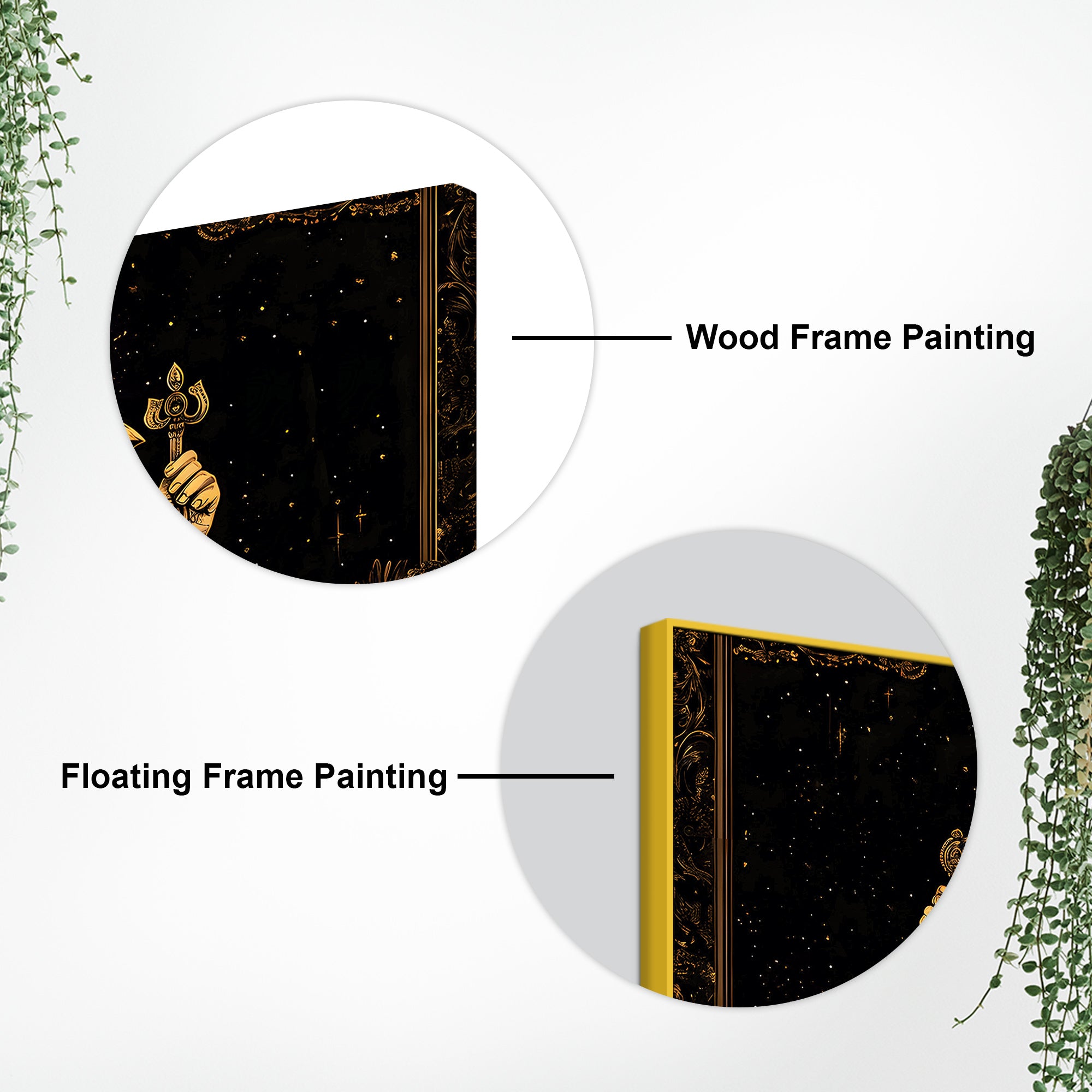 Black & Gold Divine Shri Ganesha Spiritual Canvas Wall Painting for Home & Office – Luxury Spiritual Decor