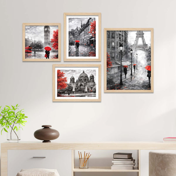 black-white-city-wall-frame-set-of-four