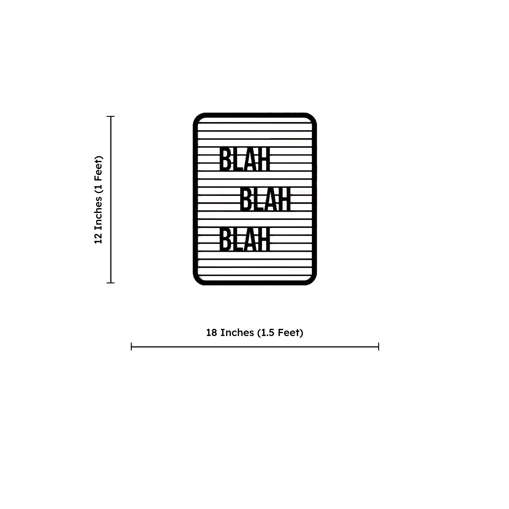 Blah Blah Blah Text Line Art Metal Art Wall Decor
