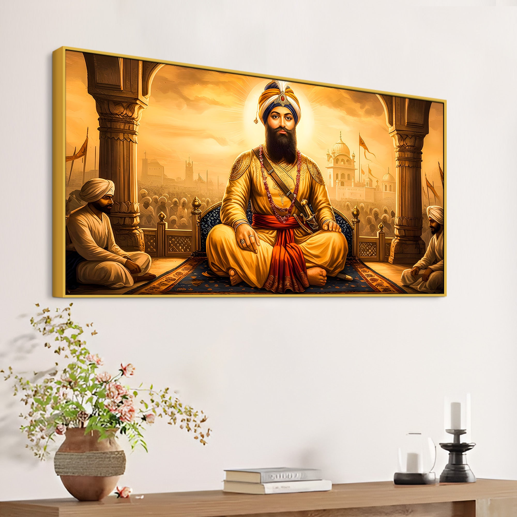 Blessed Sikh Guru Ji Canvas Spiritual Painting