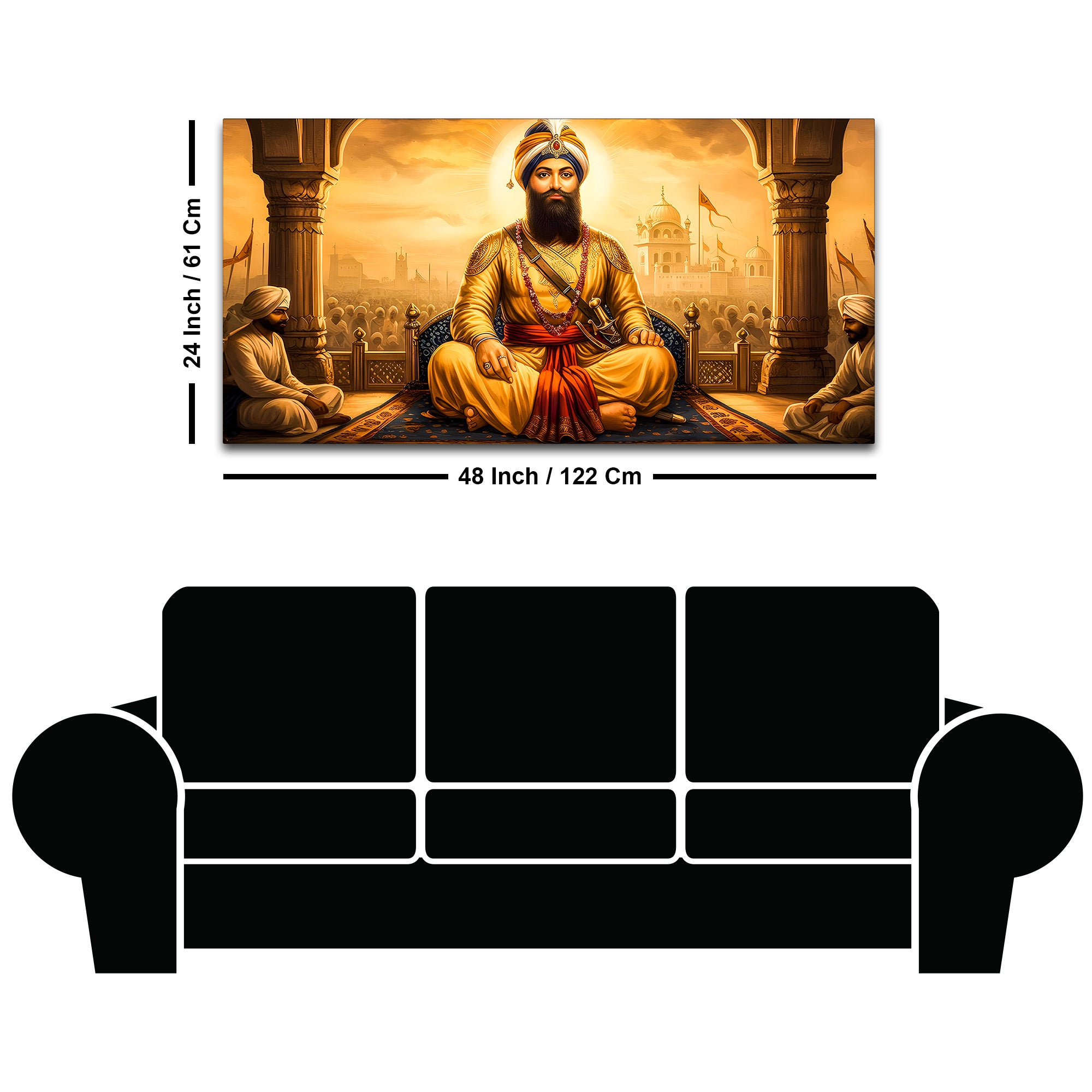 Blessed Sikh Guru Ji Canvas Spiritual Painting