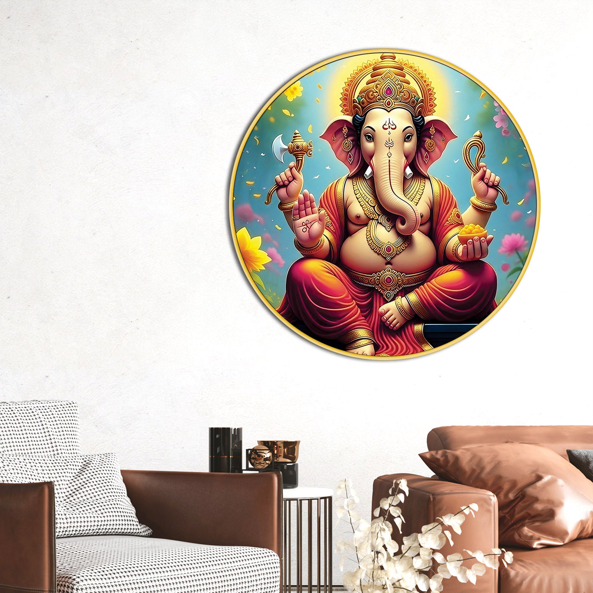 blessing-ganpati-round-canvas-painting