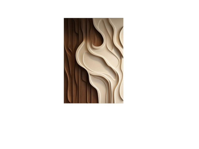 Brown and Cream Abstract Relief 3D Wall Art Home Decor
