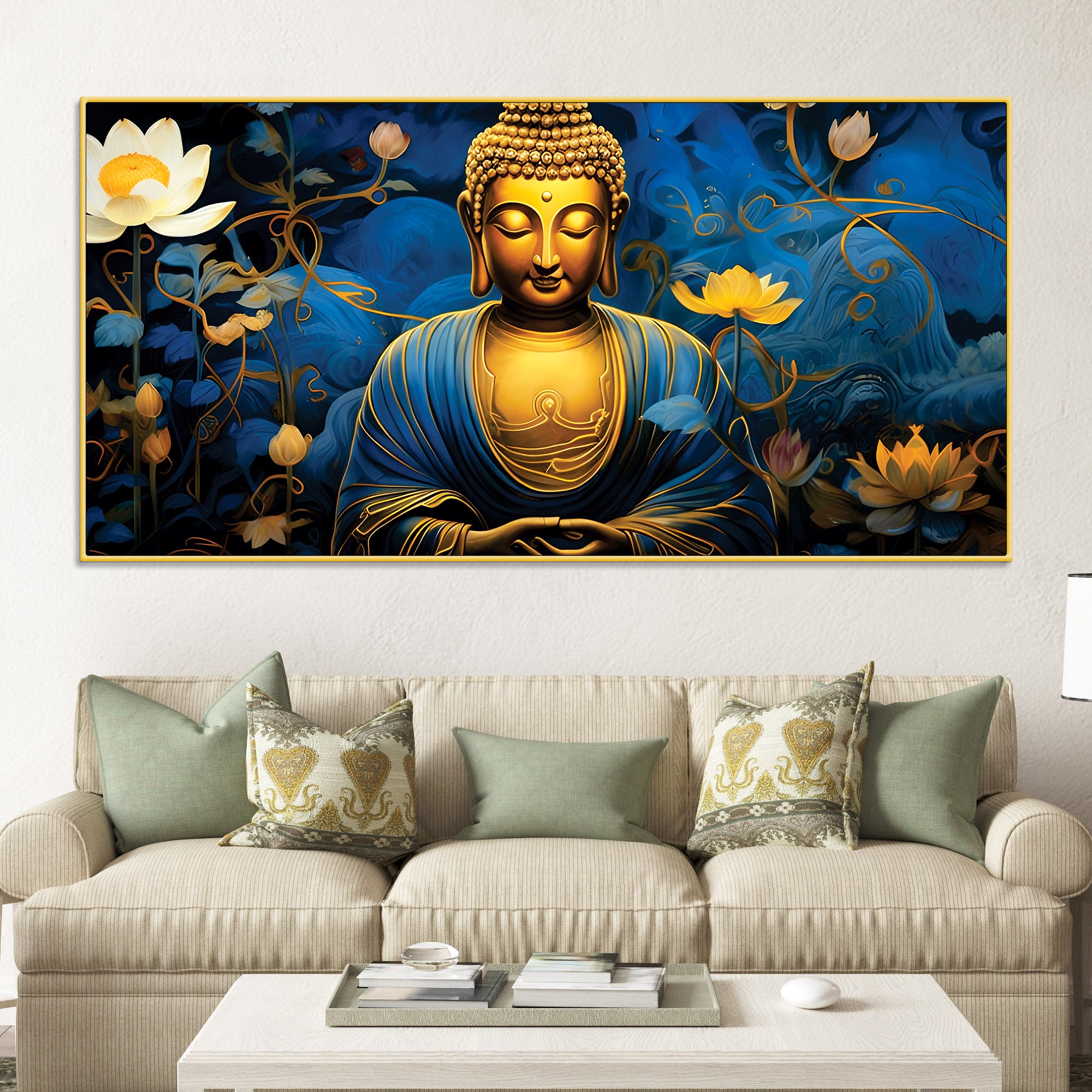 Buddha Blessing Painting for Good Vibes Home Décor