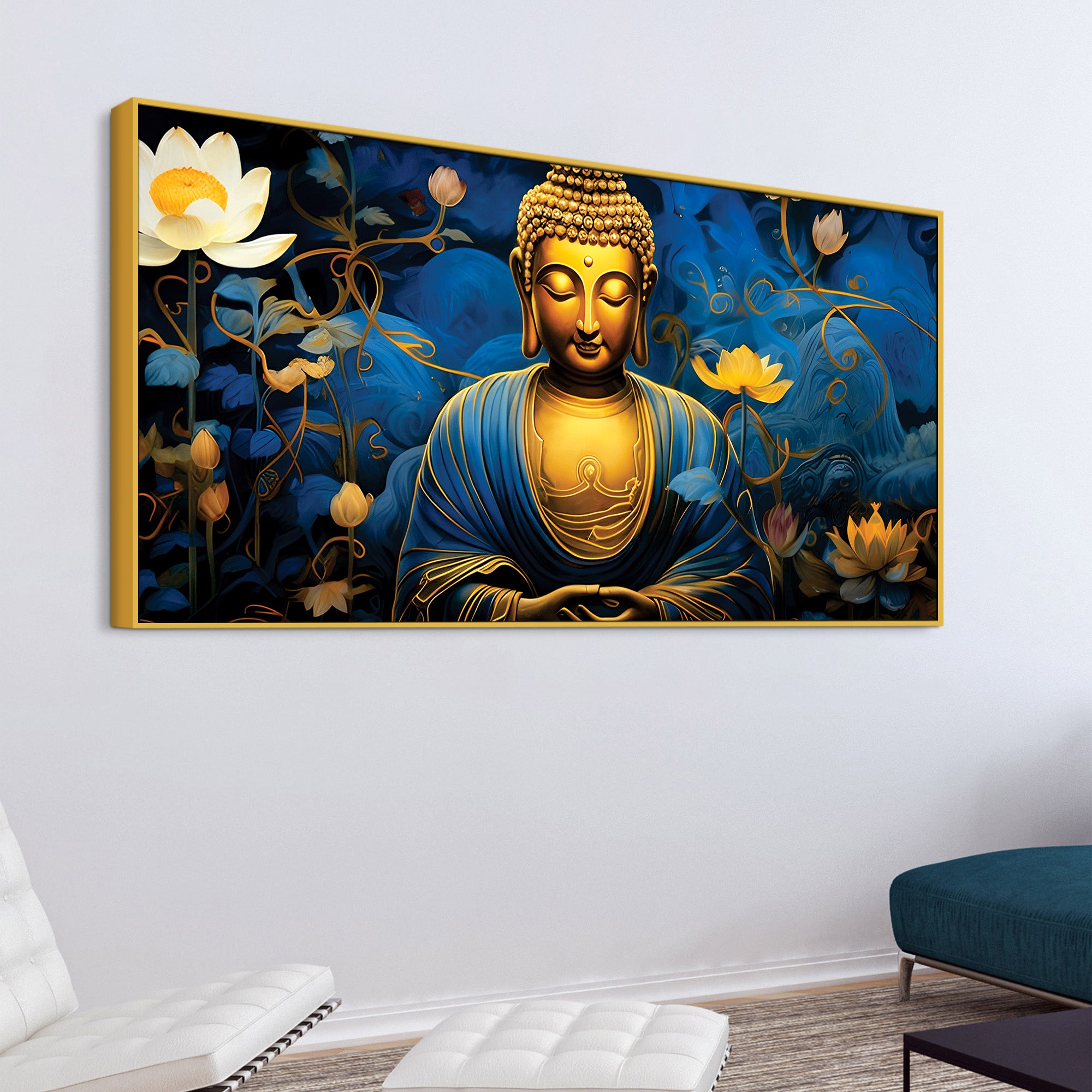 Buddha Blessing Painting for Good Vibes Home Décor