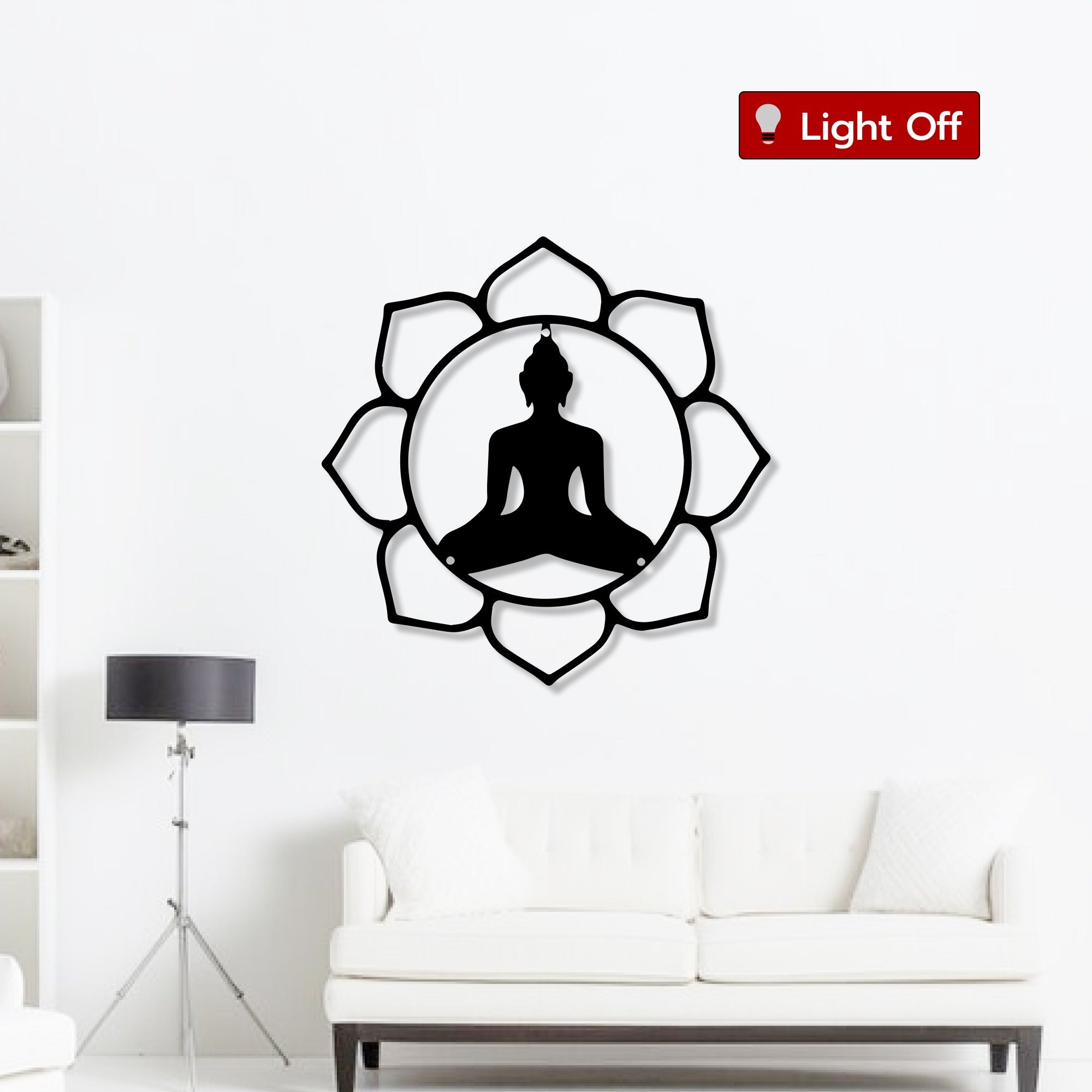 Buddha Calm & Peaceful Statue Metal Art Wall Decor