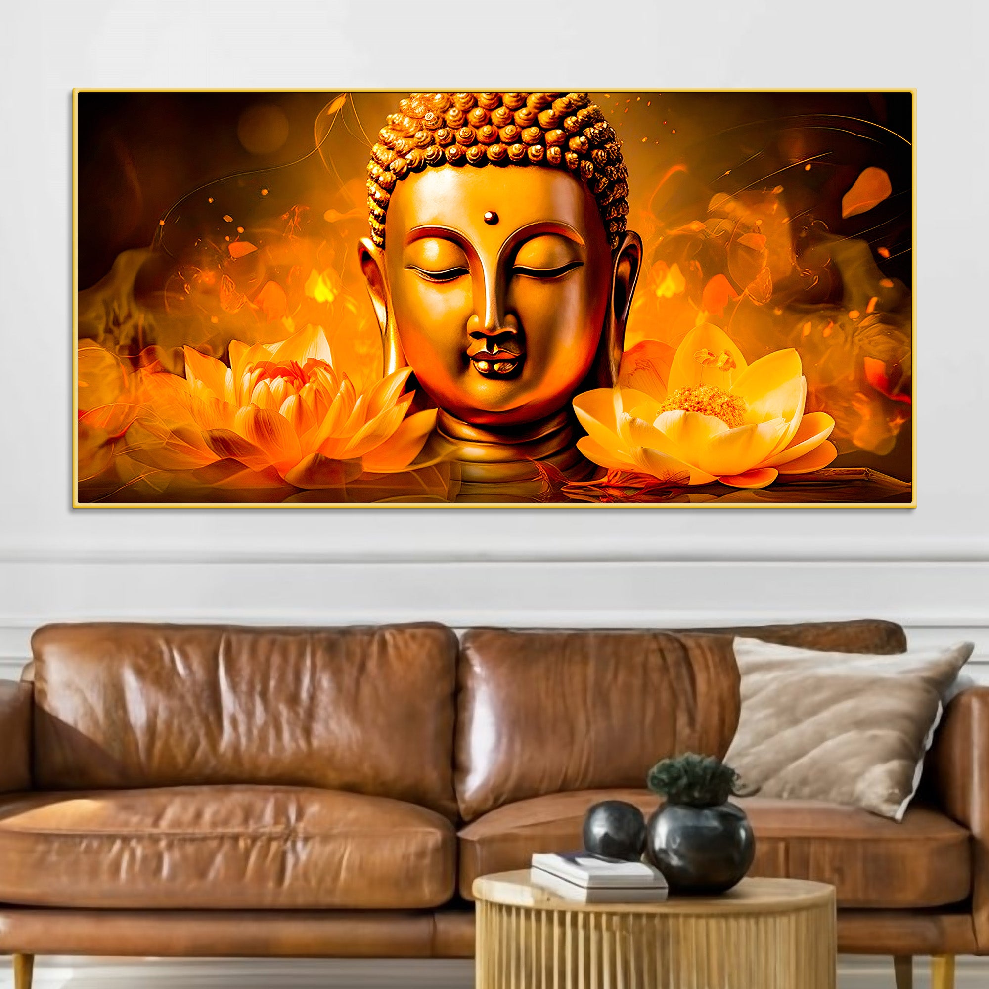 Buddha Canvas Wall Painting for Calm & Positive Home Energy