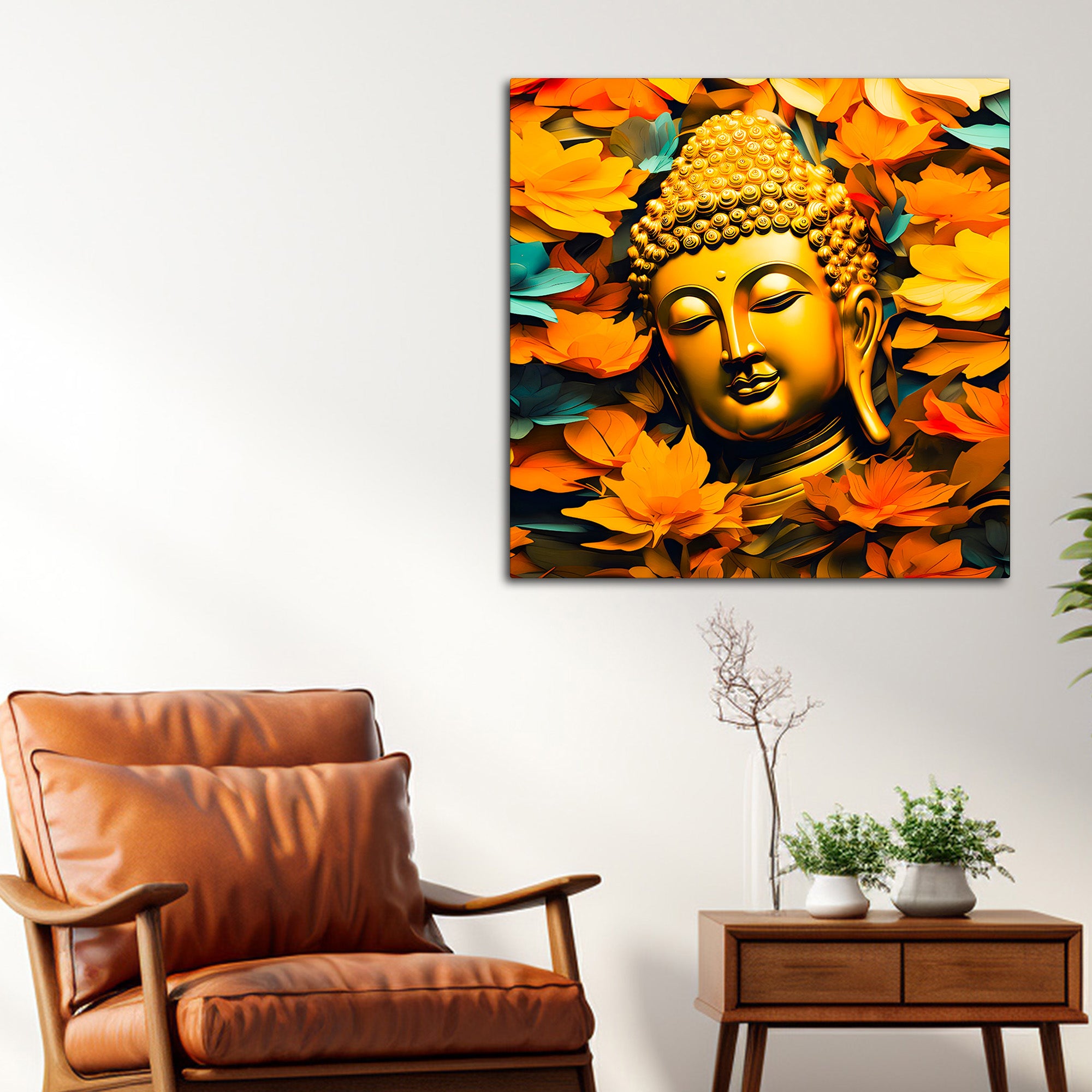 Buddha Canvas Wall Painting for Peaceful Home Decor
