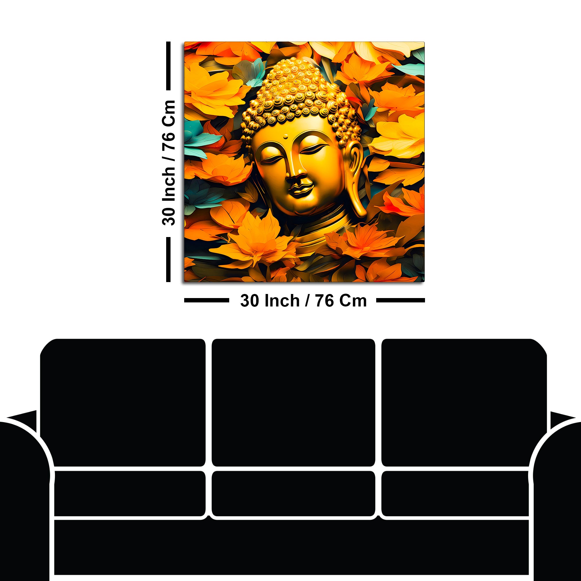 Buddha Canvas Wall Painting for Peaceful Home Decor
