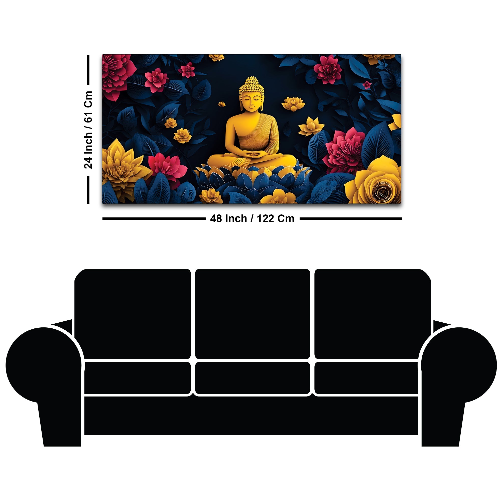 Buddha Focus Painting for Meditation Corners