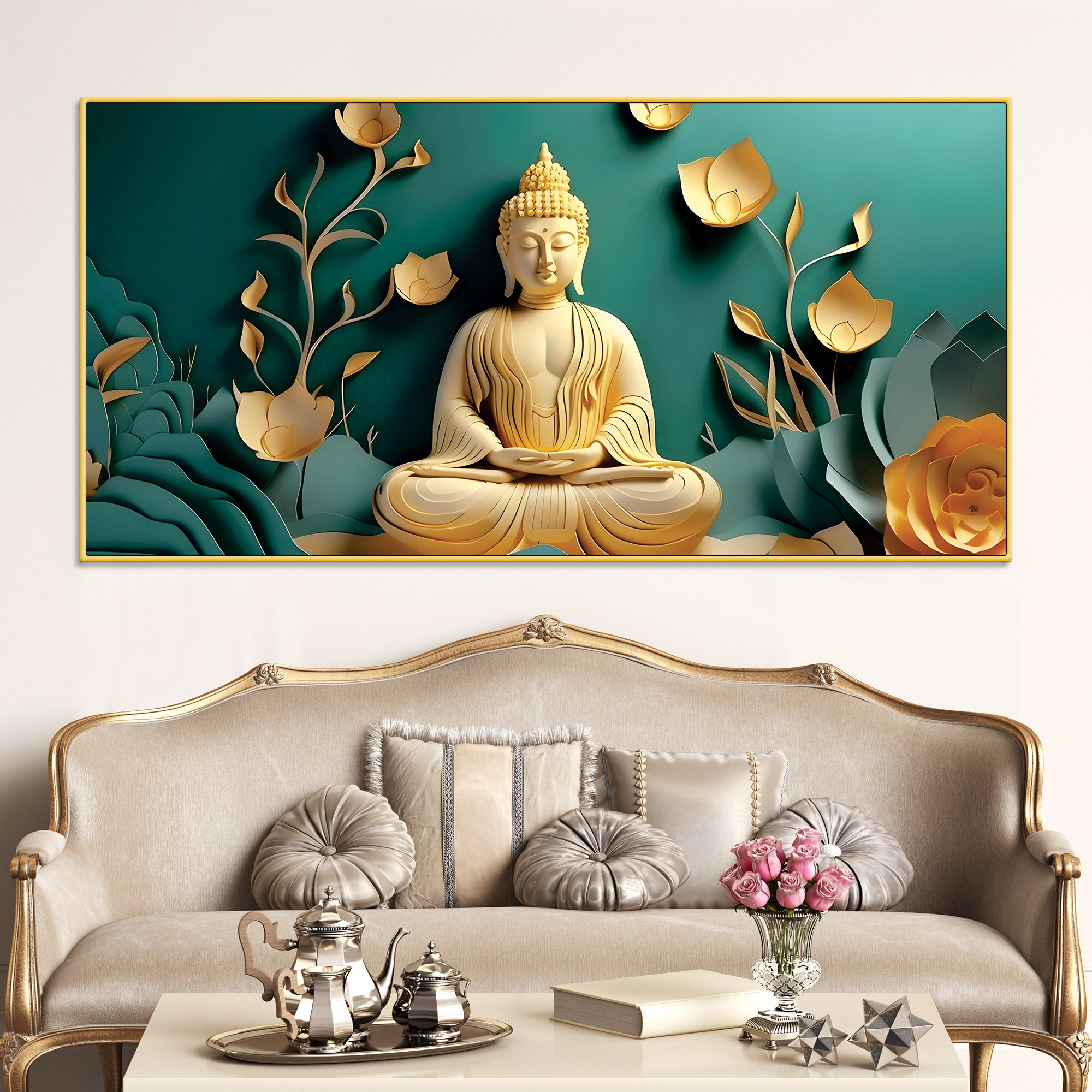 Buddha Wall Painting – Luxury Spiritual Decor